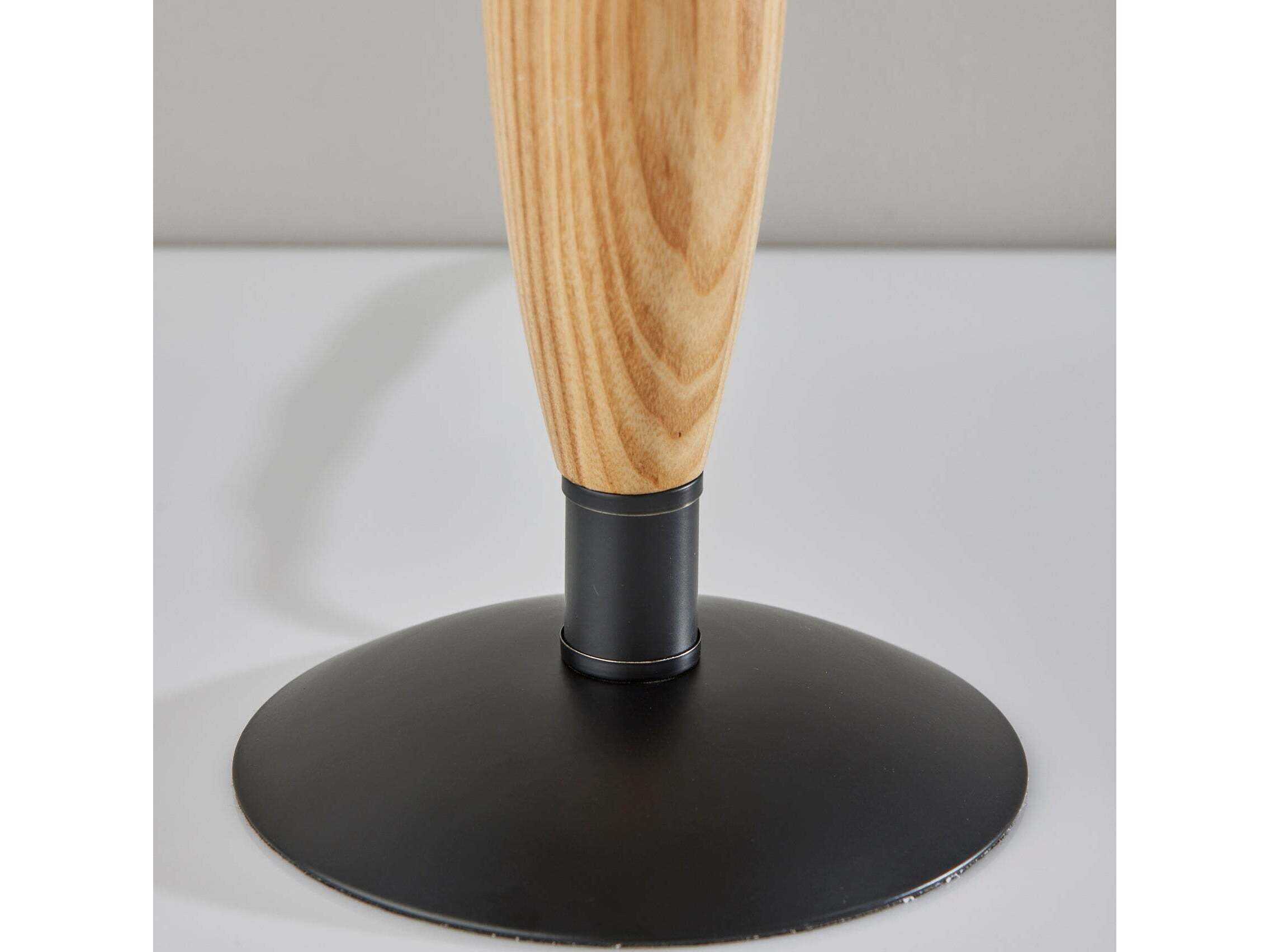 Adesso Cayman Black Natural Brown Table Lamp