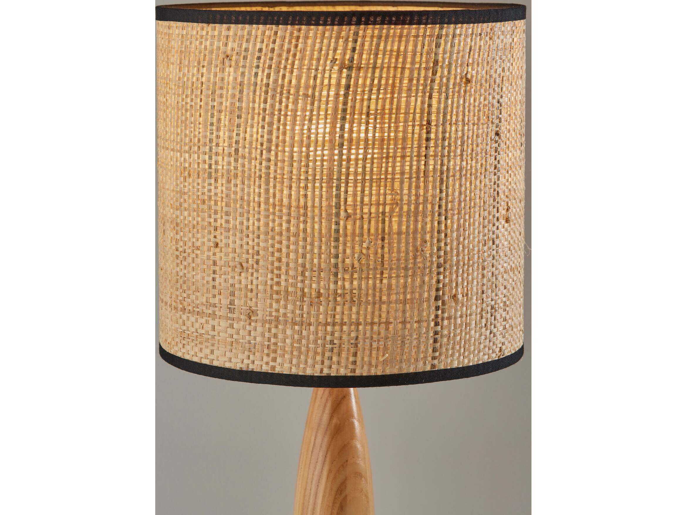 Adesso Cayman Black Natural Brown Table Lamp