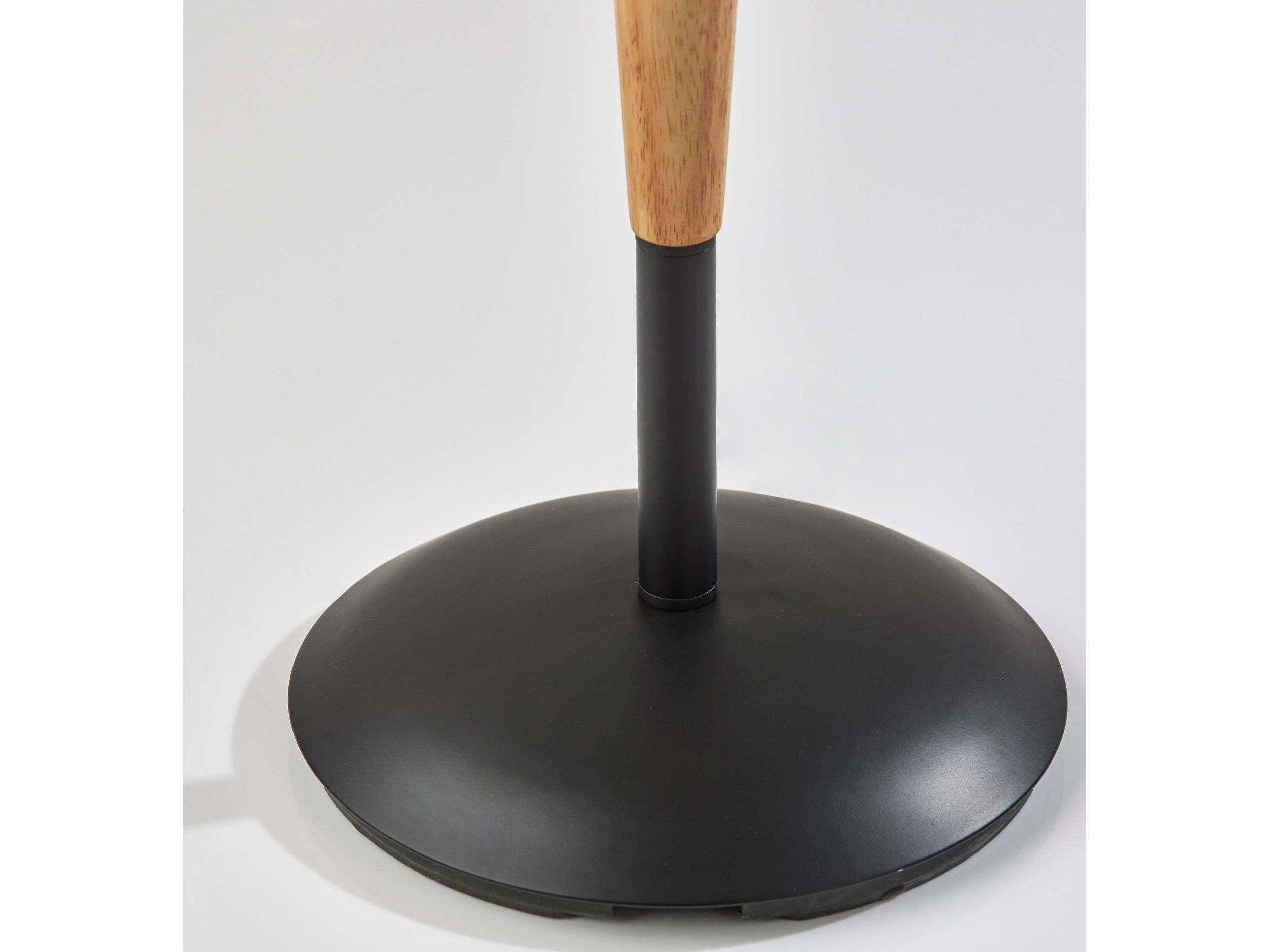 Adesso Cayman Black Natural Brown Floor Lamp