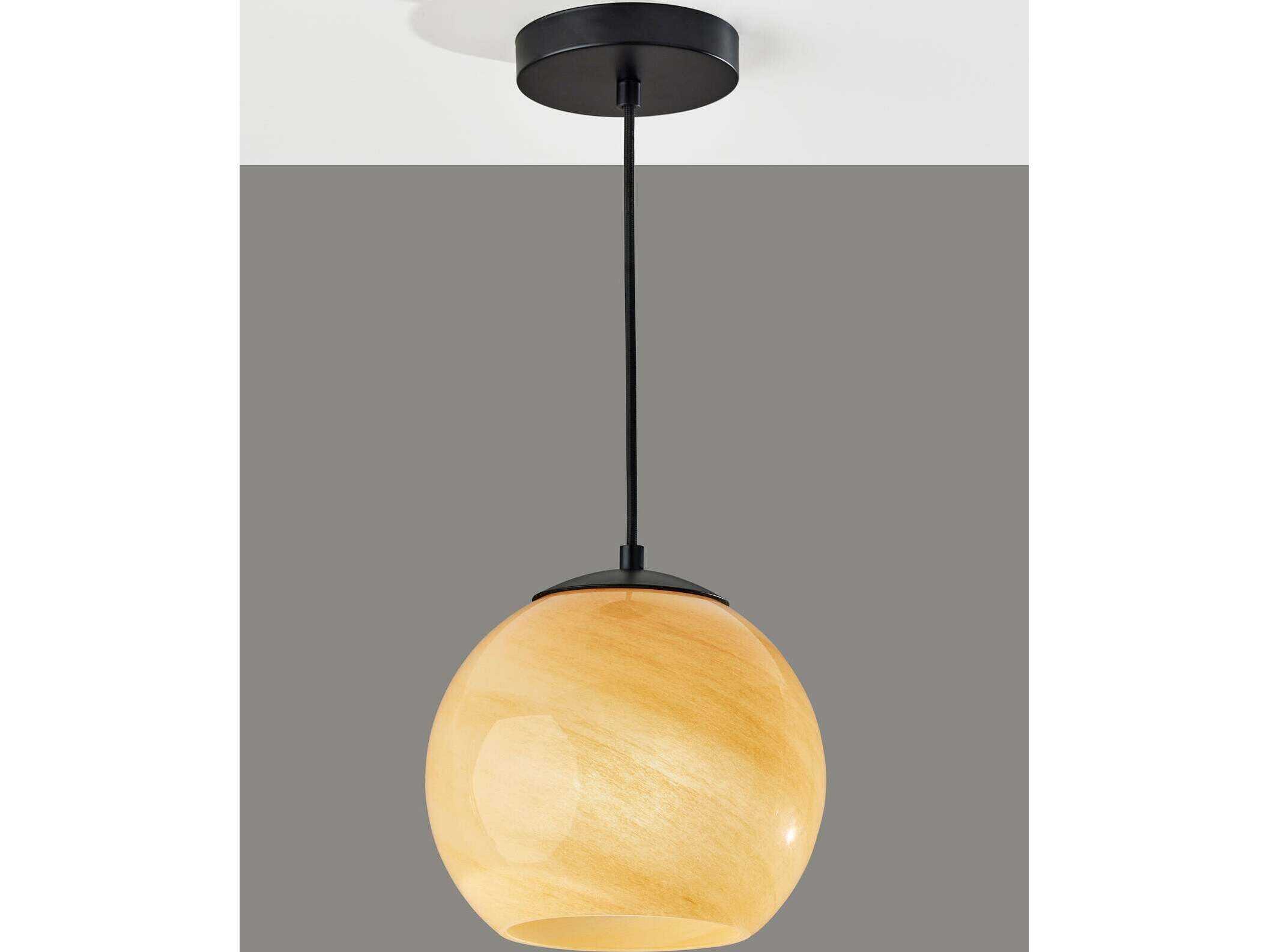 Adesso Nolan Black Globe Mini Pendant