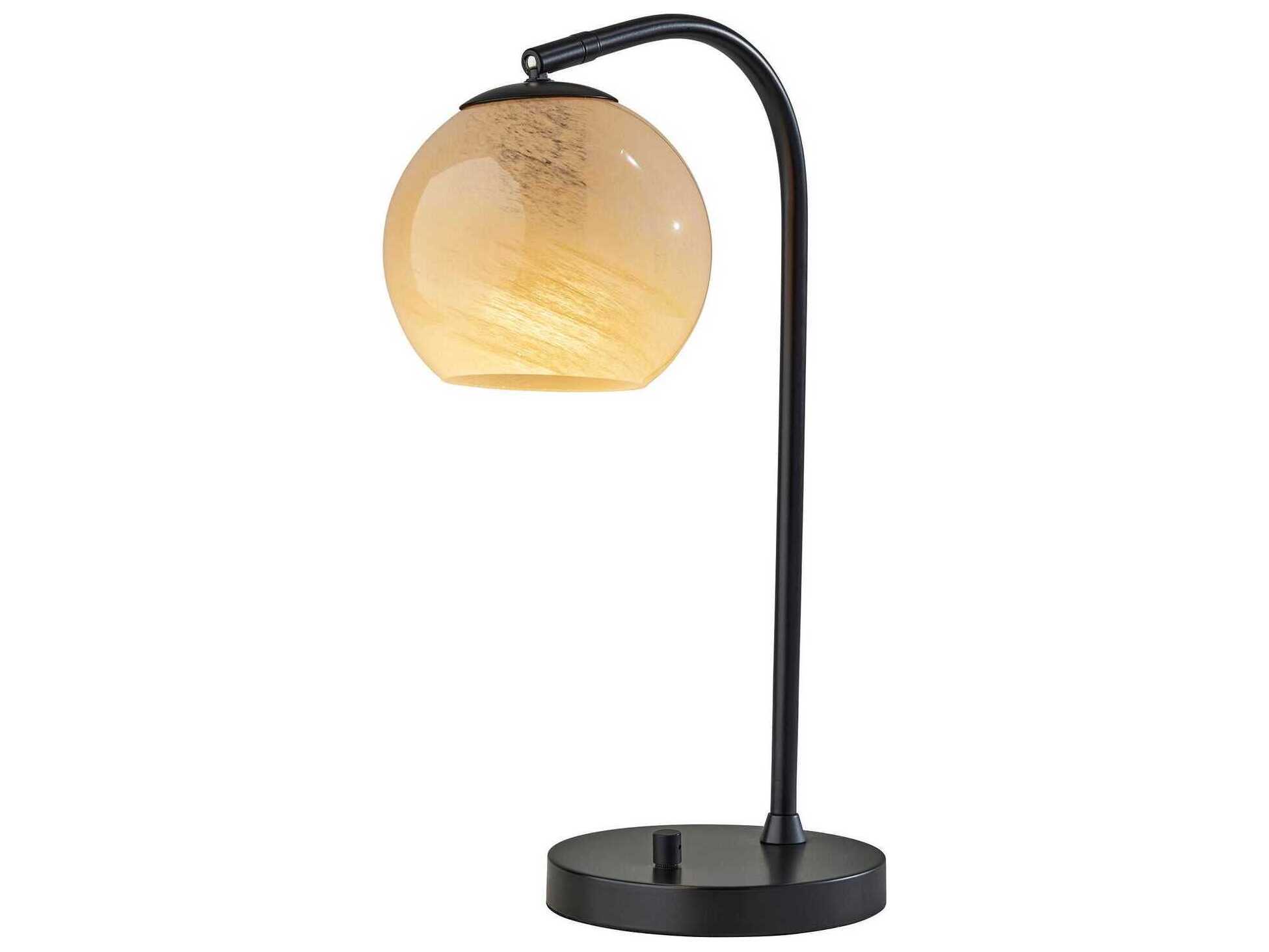 Adesso Nolan Black Beige Ombre Glass Desk Lamp