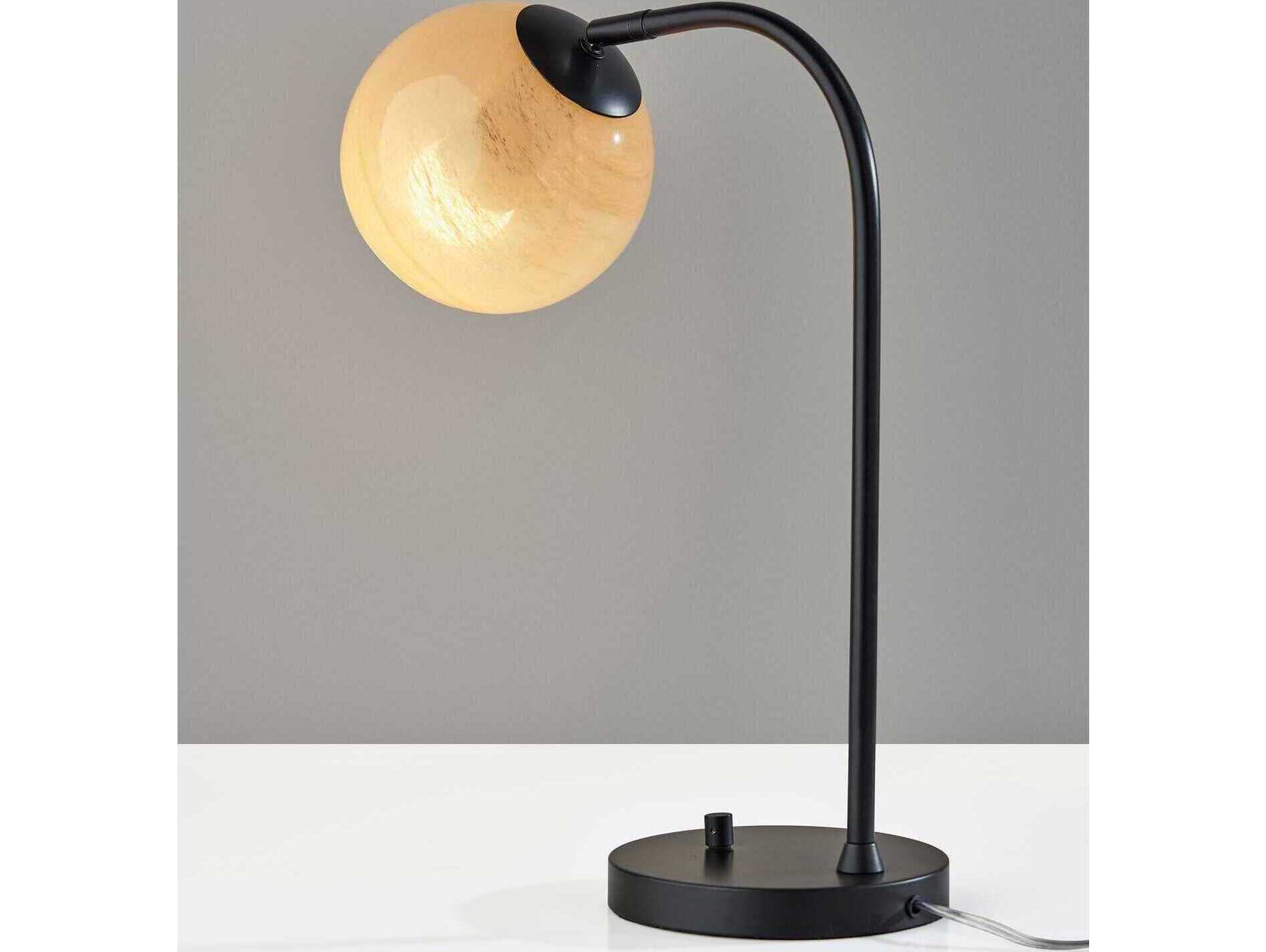 Adesso Nolan Black Beige Ombre Glass Desk Lamp
