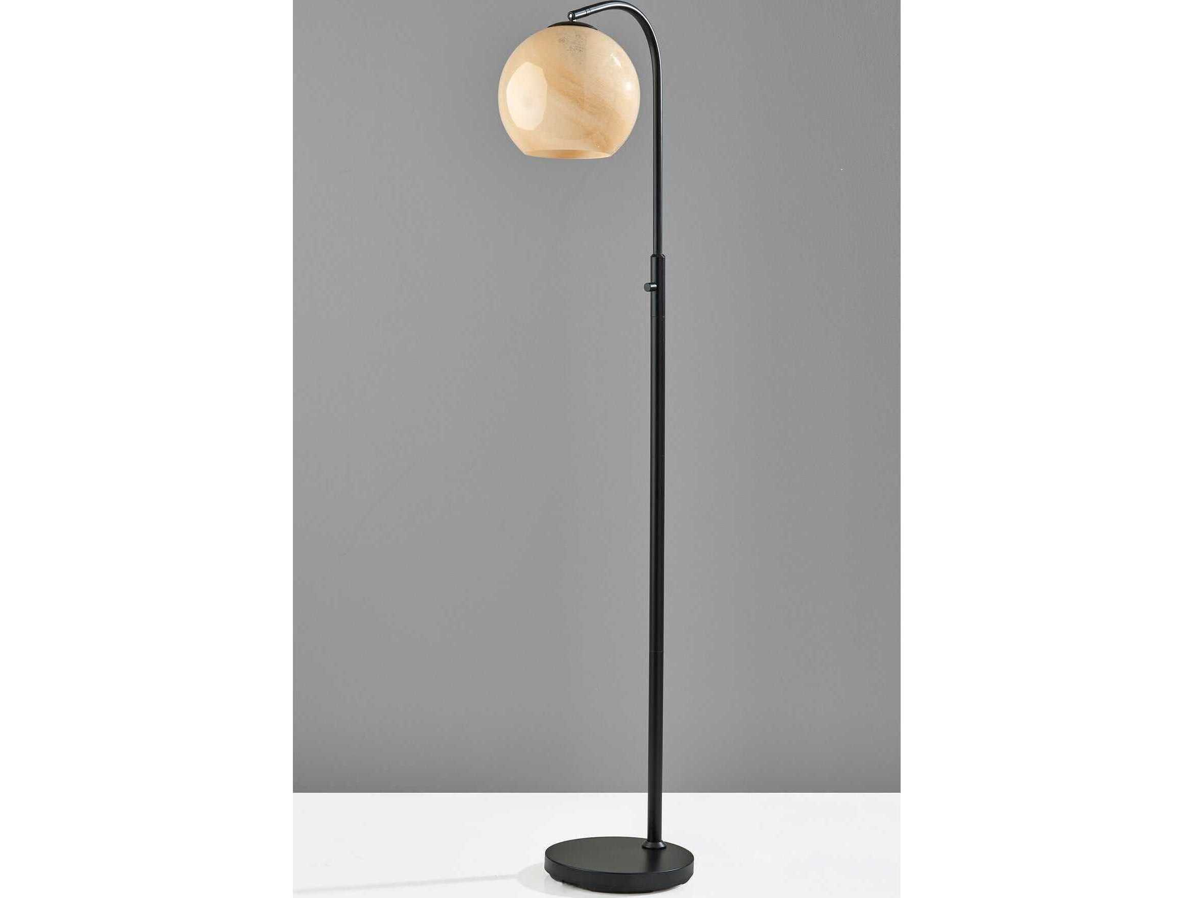 Adesso Nolan Black Beige Ombre Glass Floor Lamp