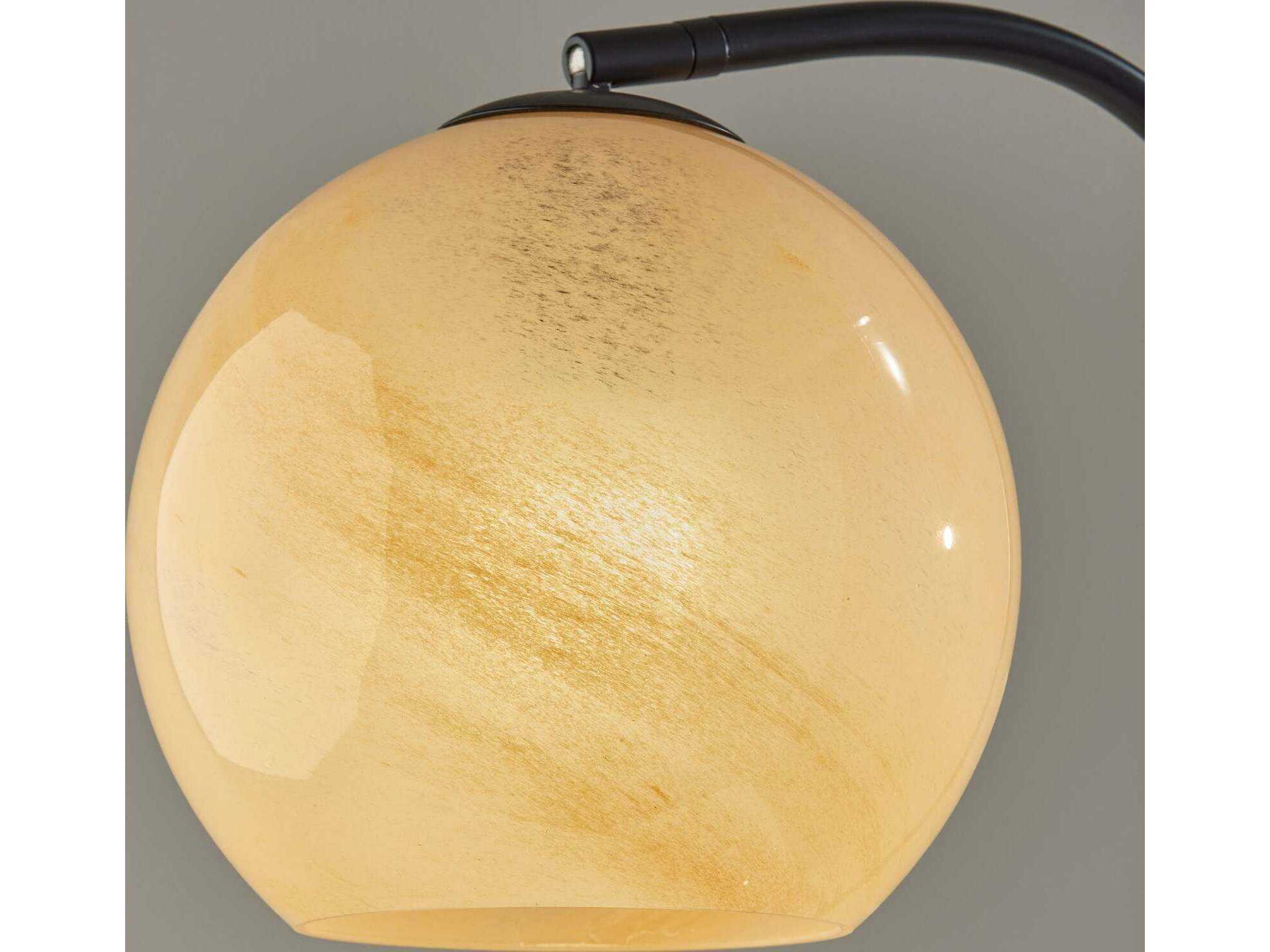 Adesso Nolan Black Beige Ombre Glass Floor Lamp