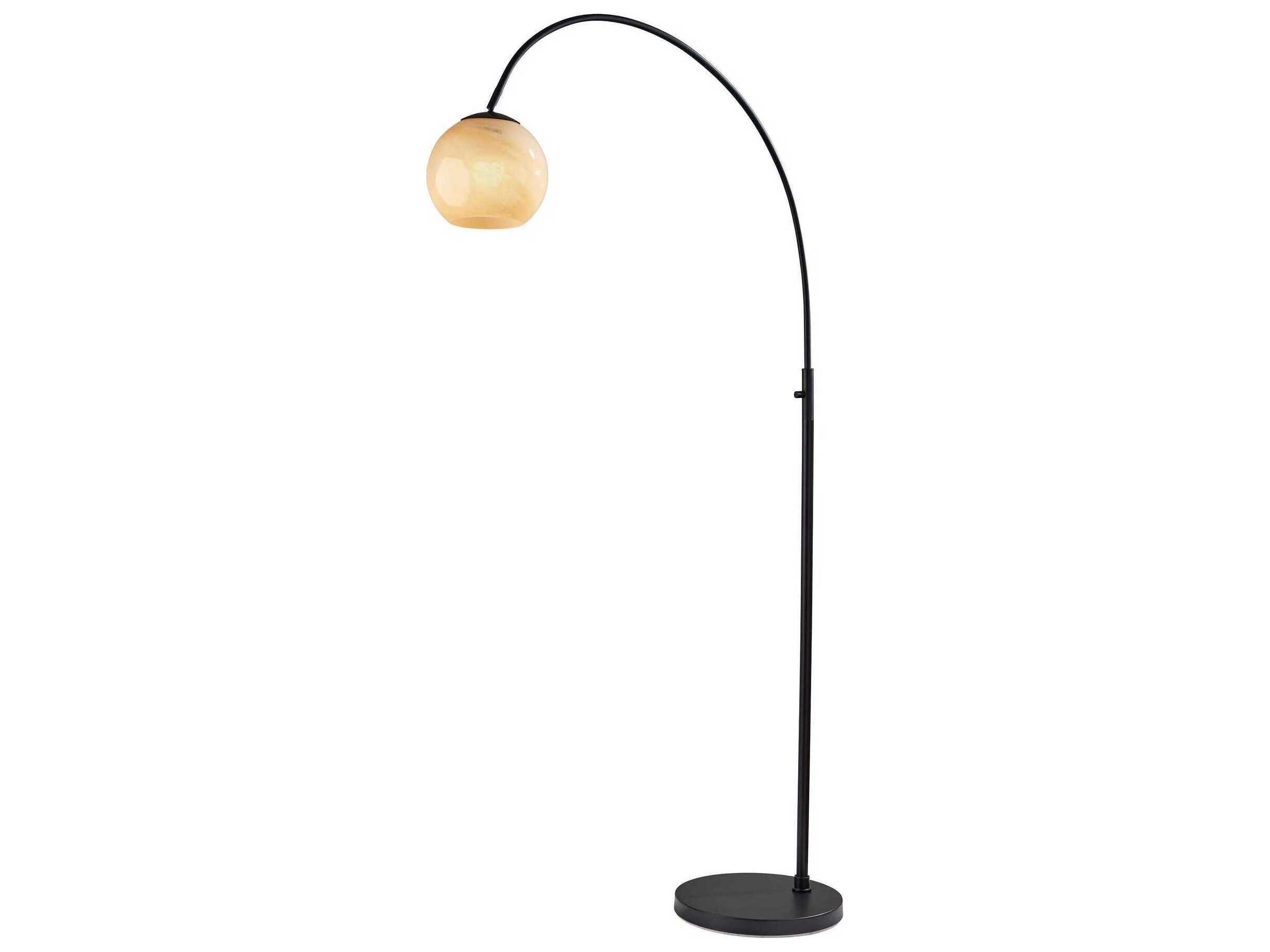 Adesso Nolan Black Beige Ombre Glass Floor Lamp