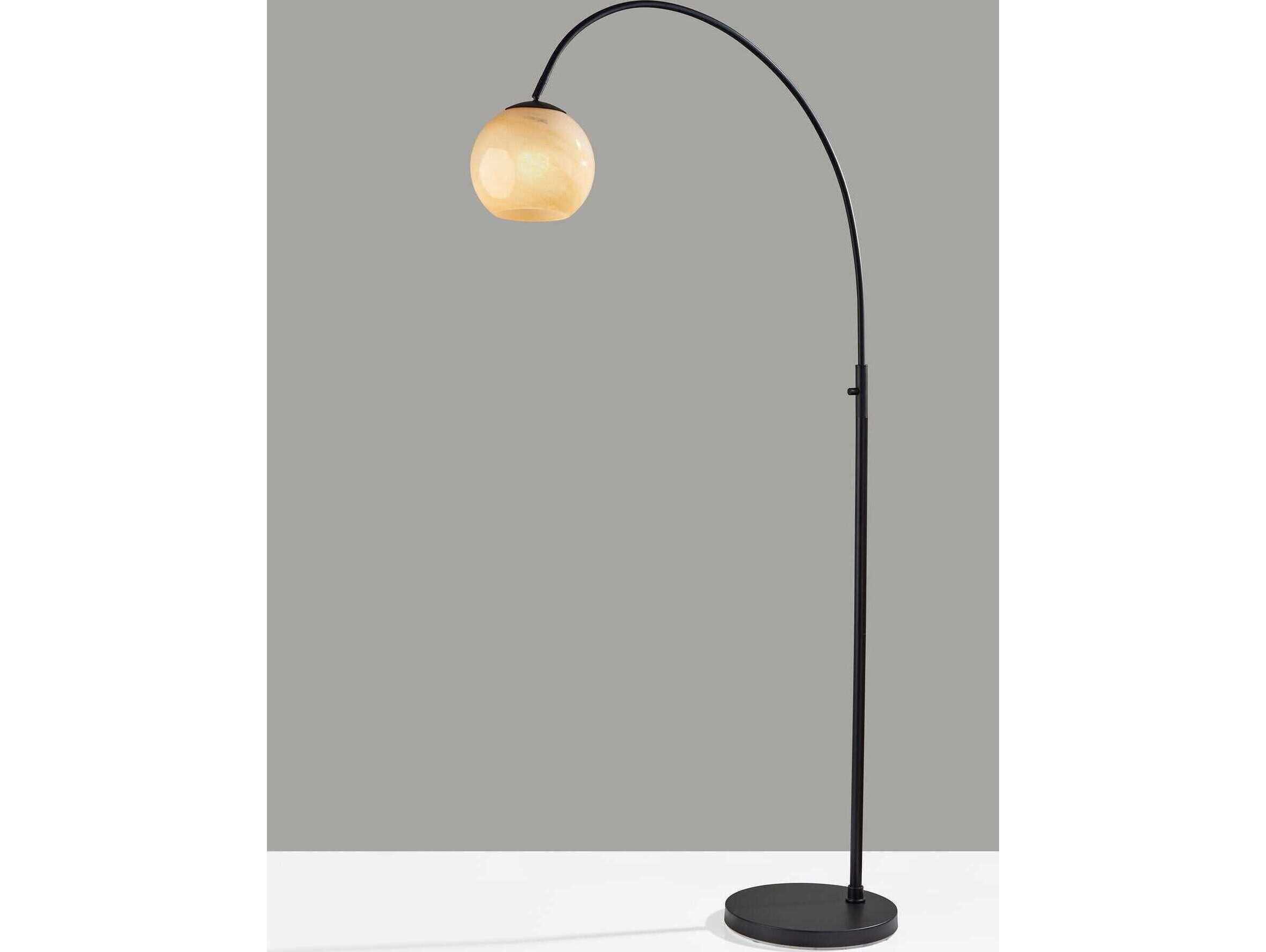 Adesso Nolan Black Beige Ombre Glass Floor Lamp