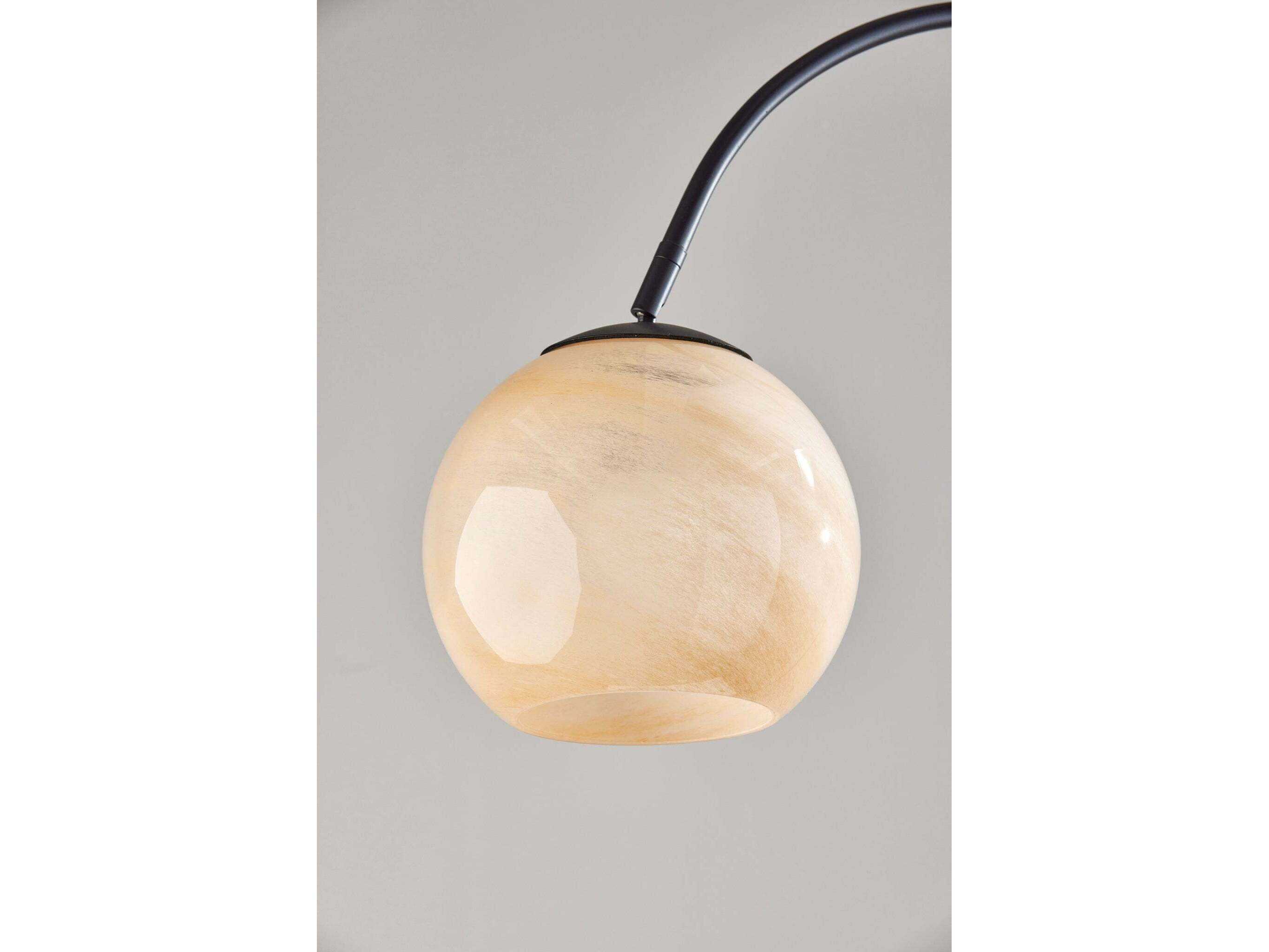 Adesso Nolan Black Beige Ombre Glass Floor Lamp