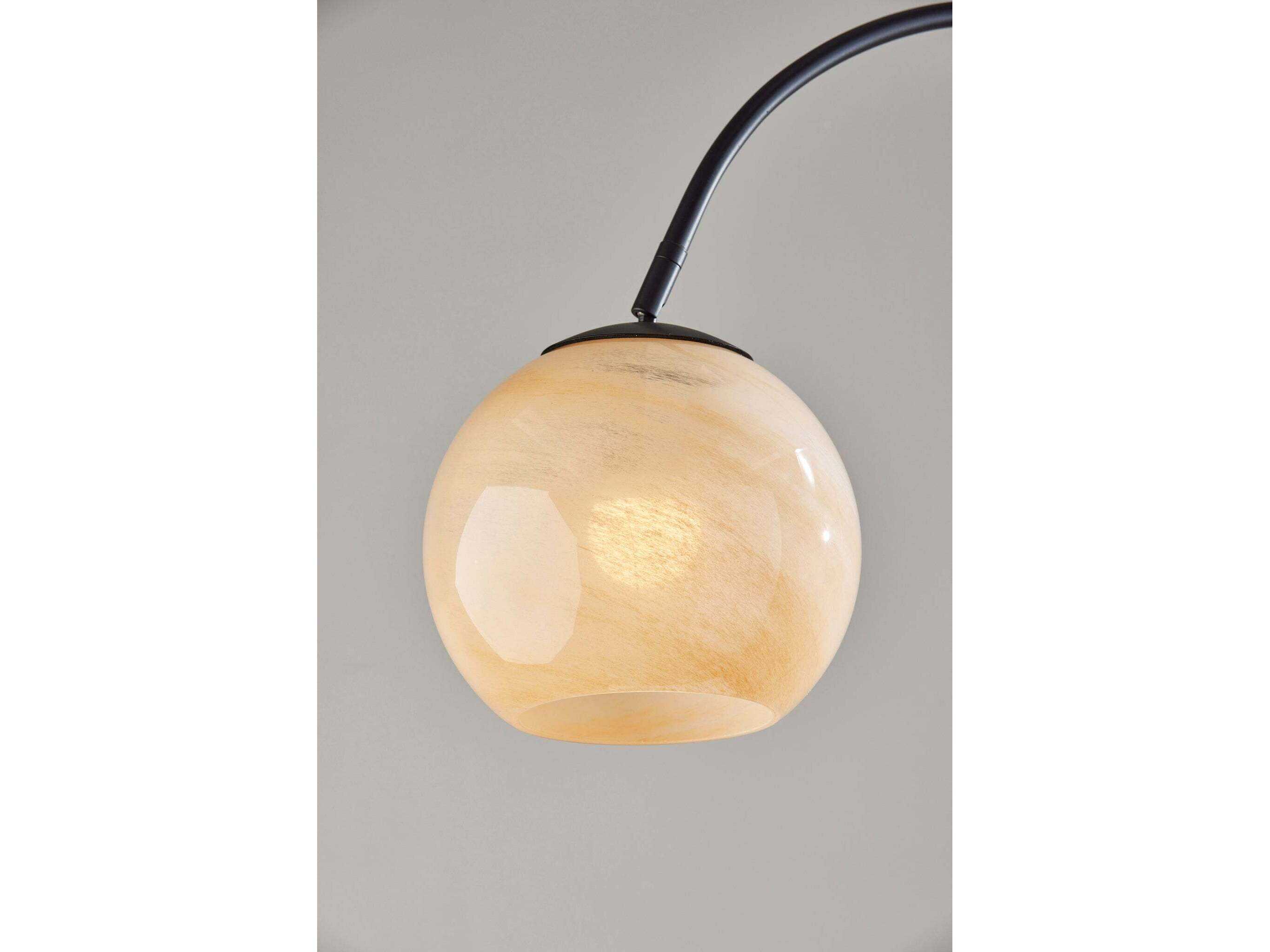 Adesso Nolan Black Beige Ombre Glass Floor Lamp