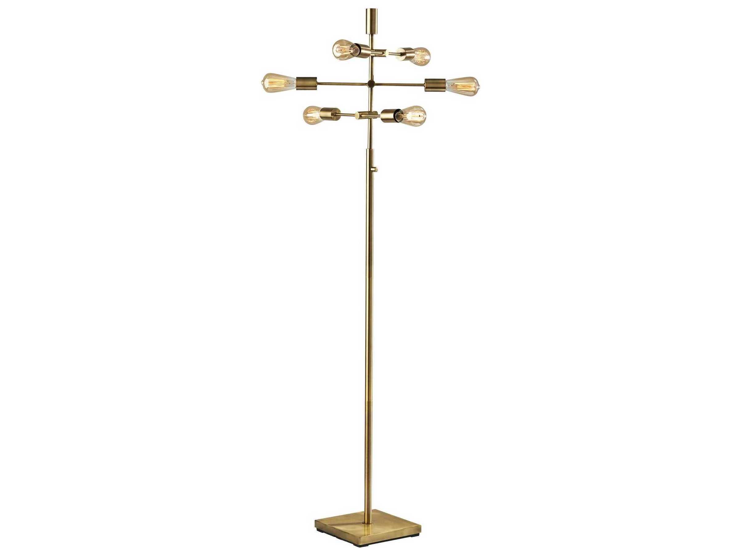 Adesso Sputnik Antique Brass Floor Lamp