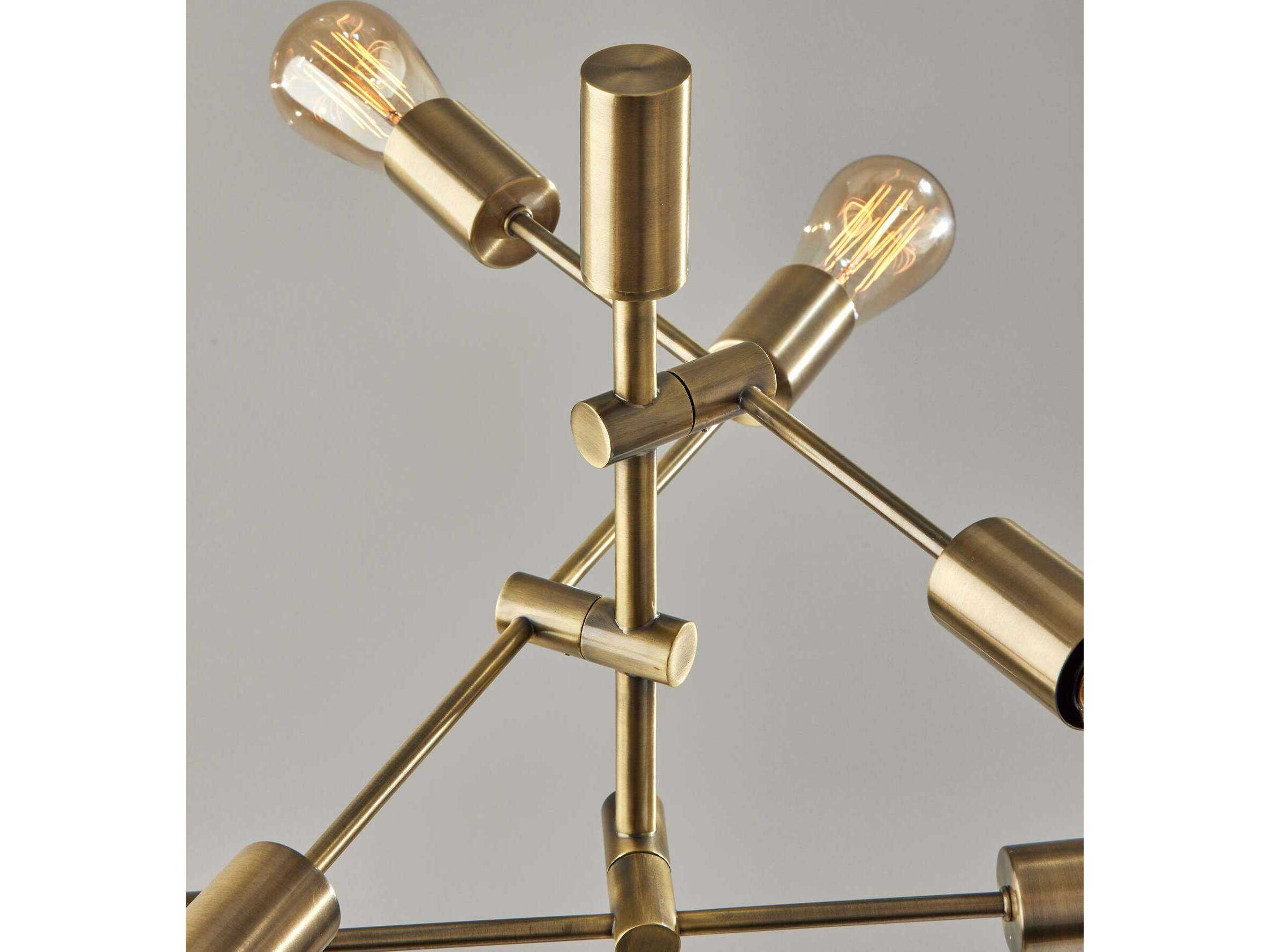 Adesso Sputnik Antique Brass Floor Lamp