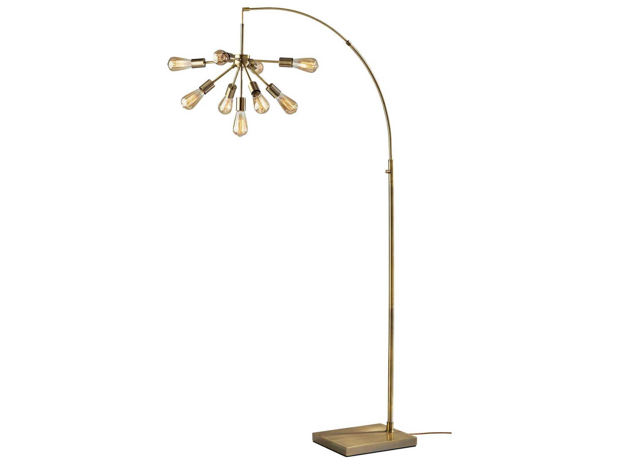 Adesso Sputnik Antique Brass Floor Lamp