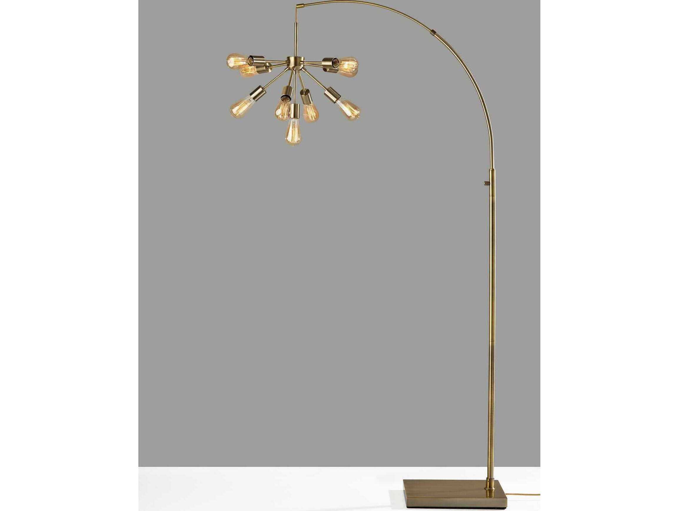 Adesso Sputnik Antique Brass Floor Lamp