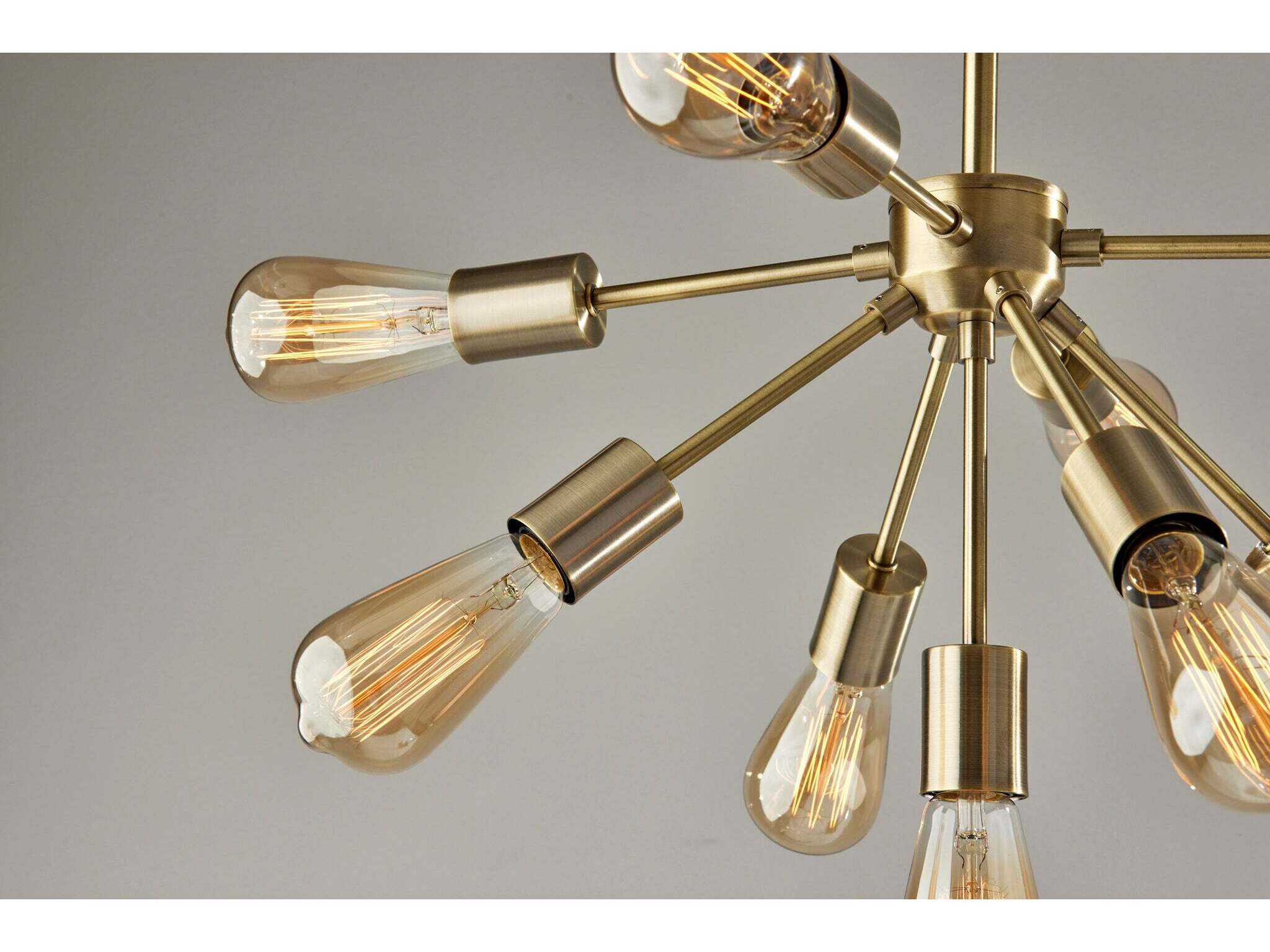 Adesso Sputnik Antique Brass Floor Lamp