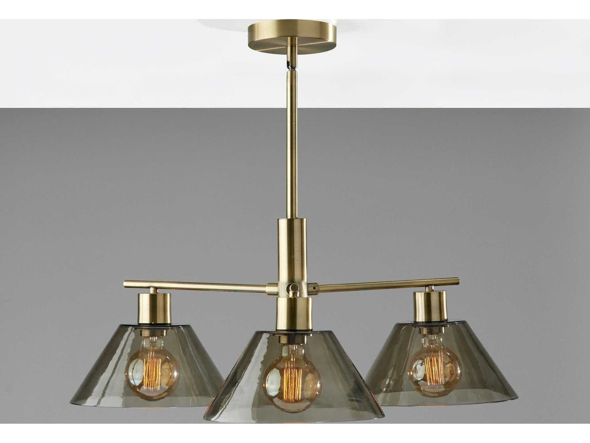 Adesso Zoe Antique Brass Chandelier