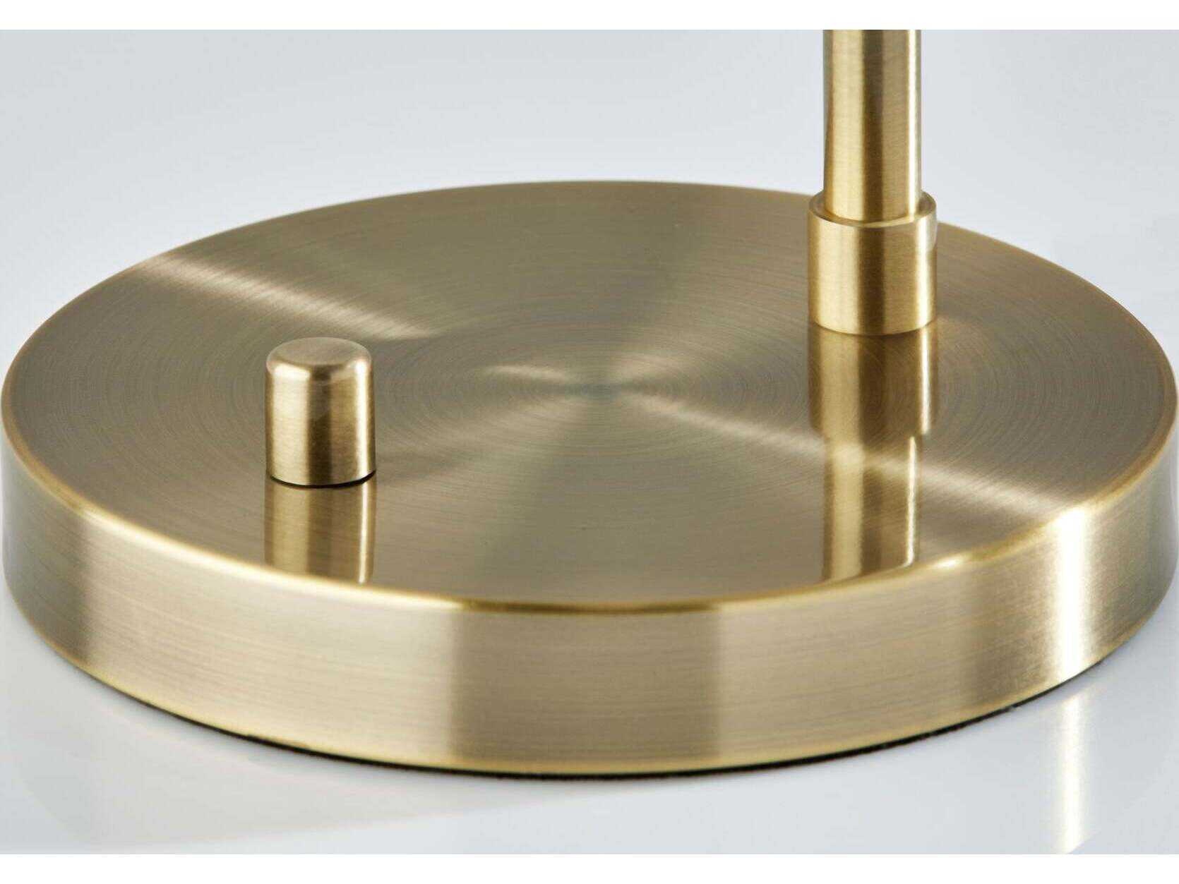 Adesso Zoe Antique Brass Smoked Glass Desk Lamp