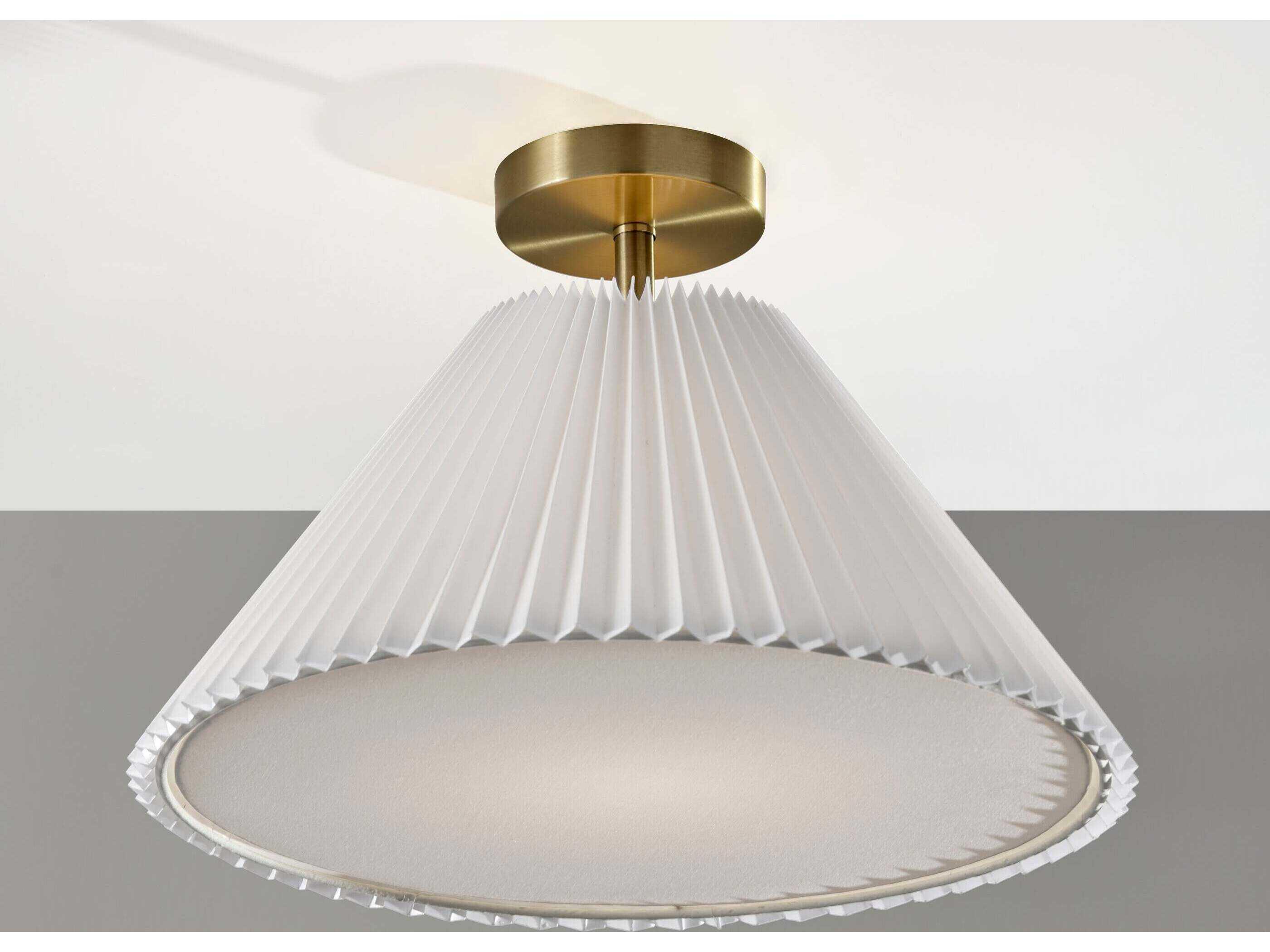 Adesso Scarlet Antique Brass Flush Mount