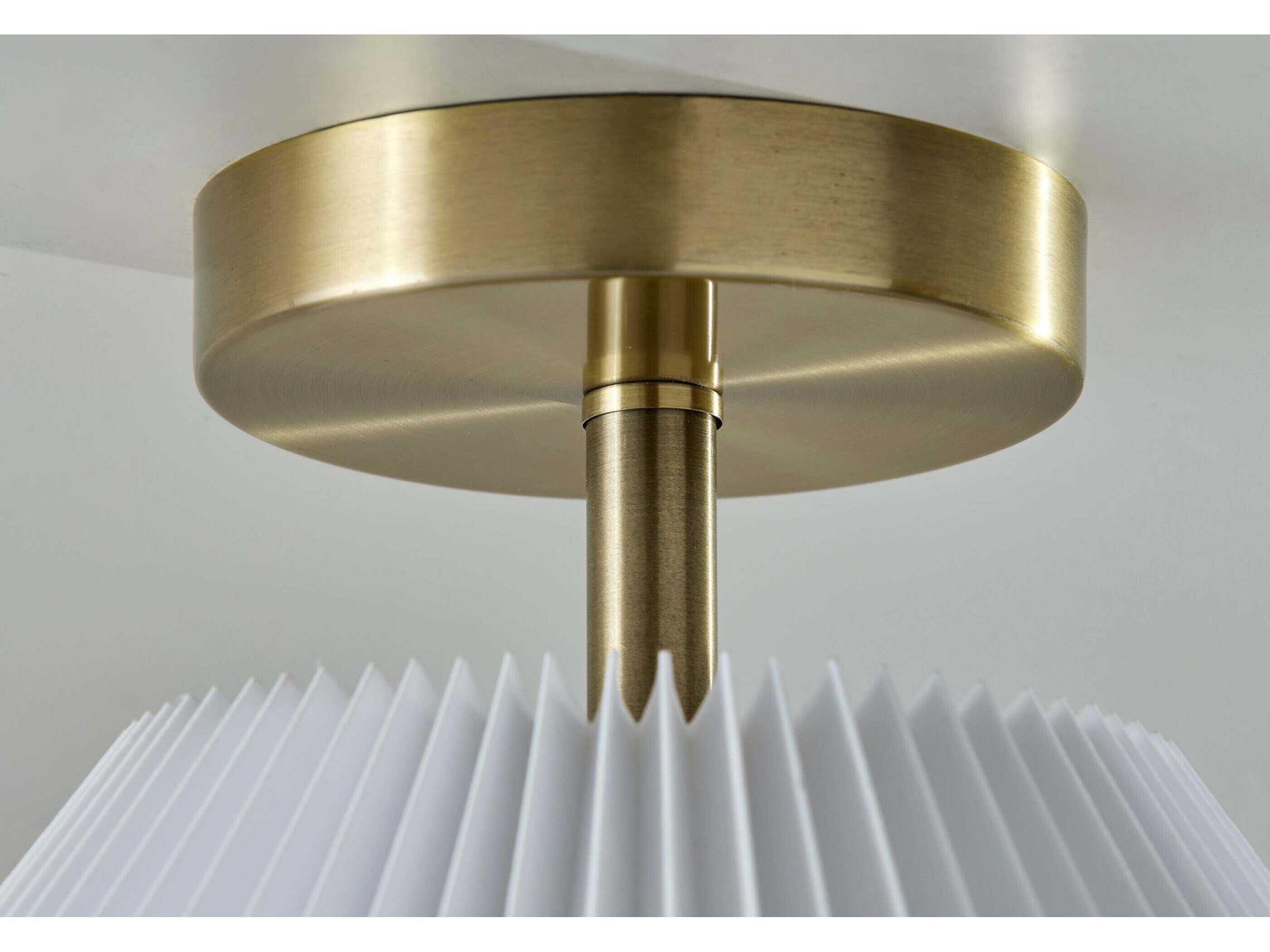 Adesso Scarlet Antique Brass Flush Mount