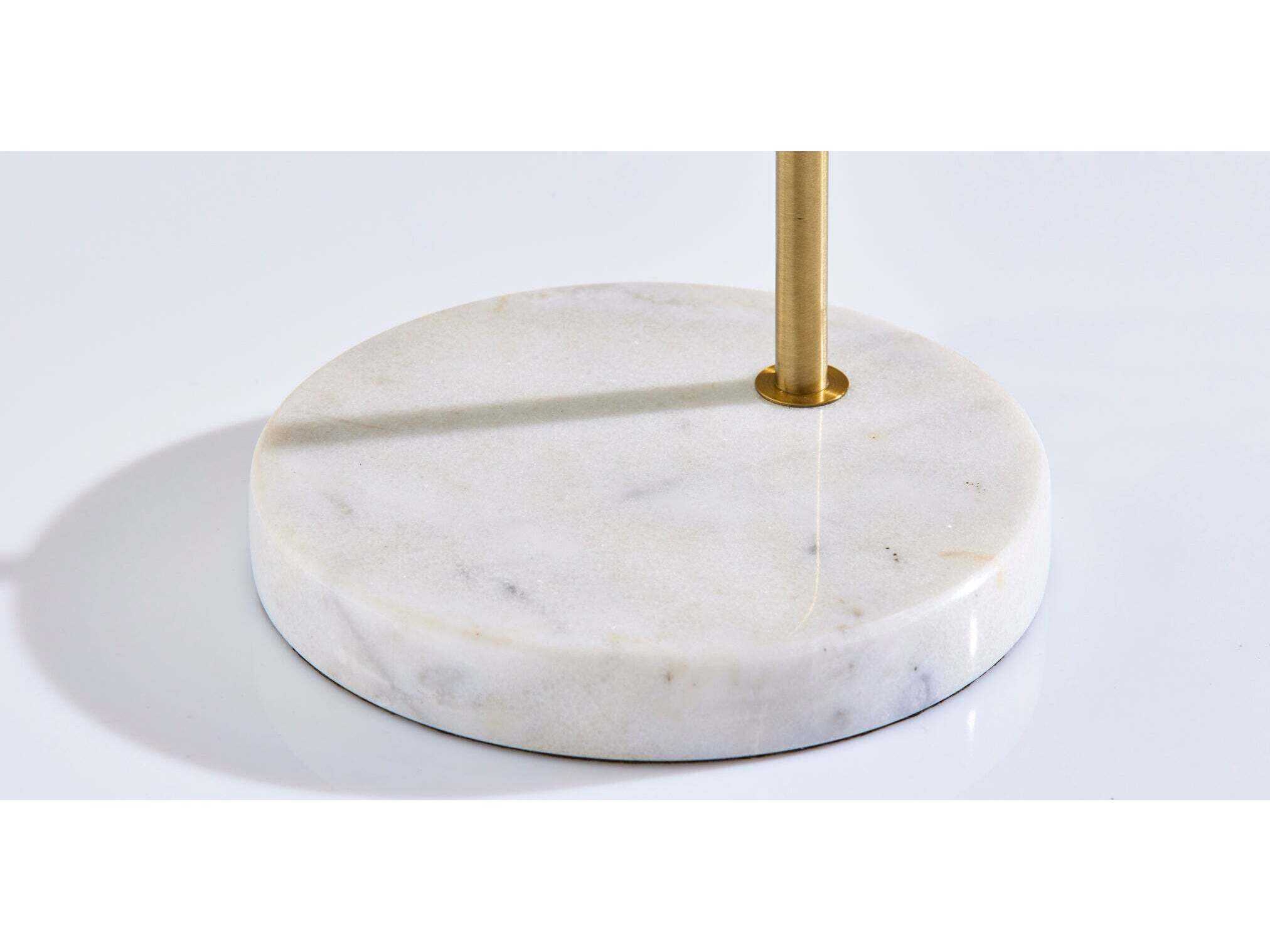 Adesso Meredith Antique Brass White Linen Table Lamp