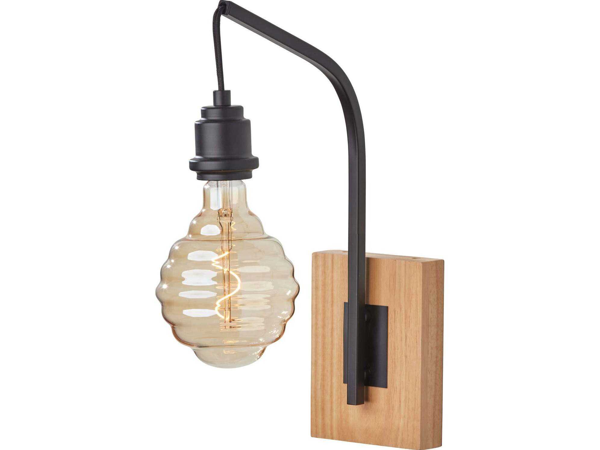 Adesso Wren Black Natural Wall Sconce