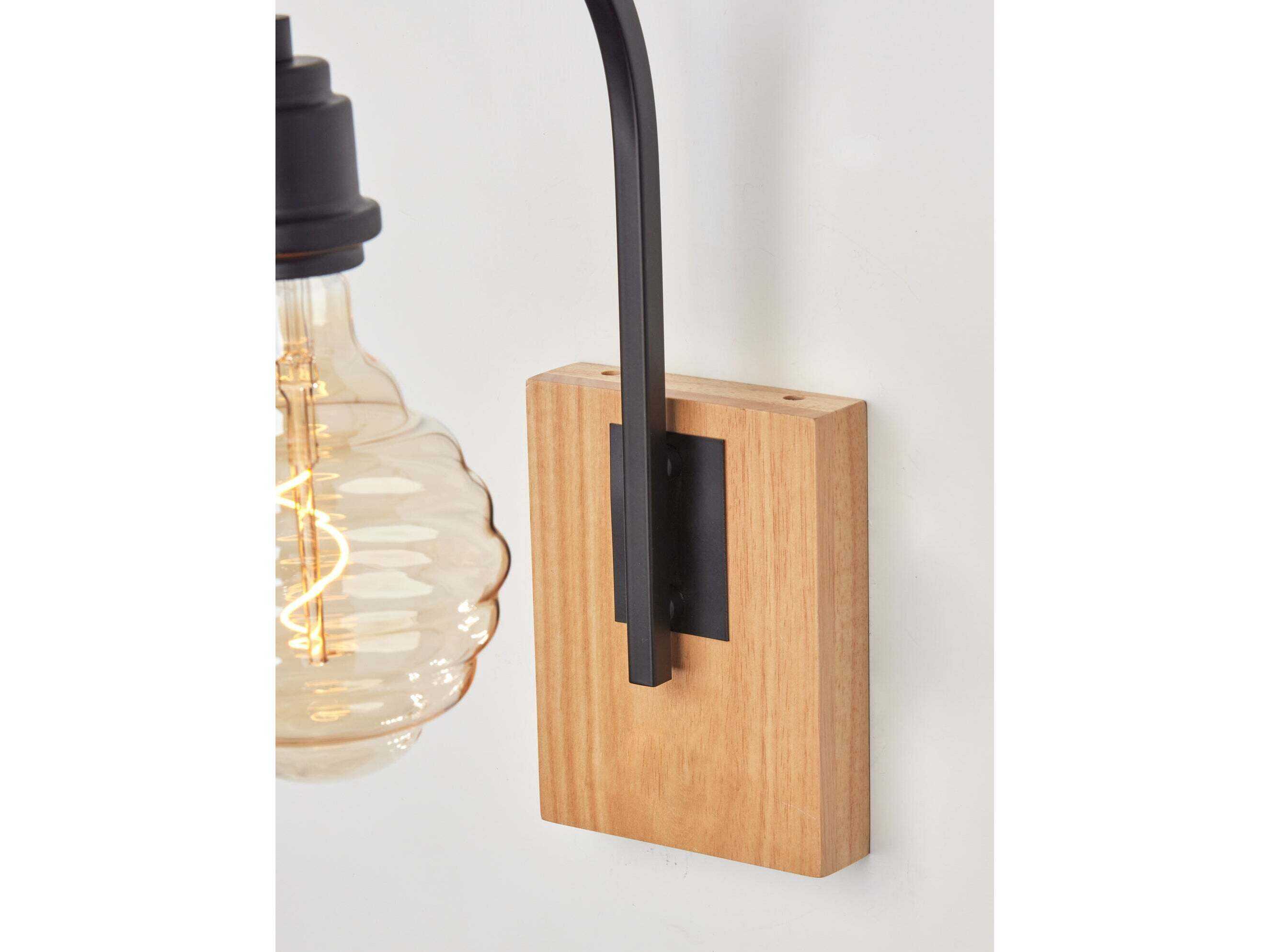 Adesso Wren Black Natural Wall Sconce