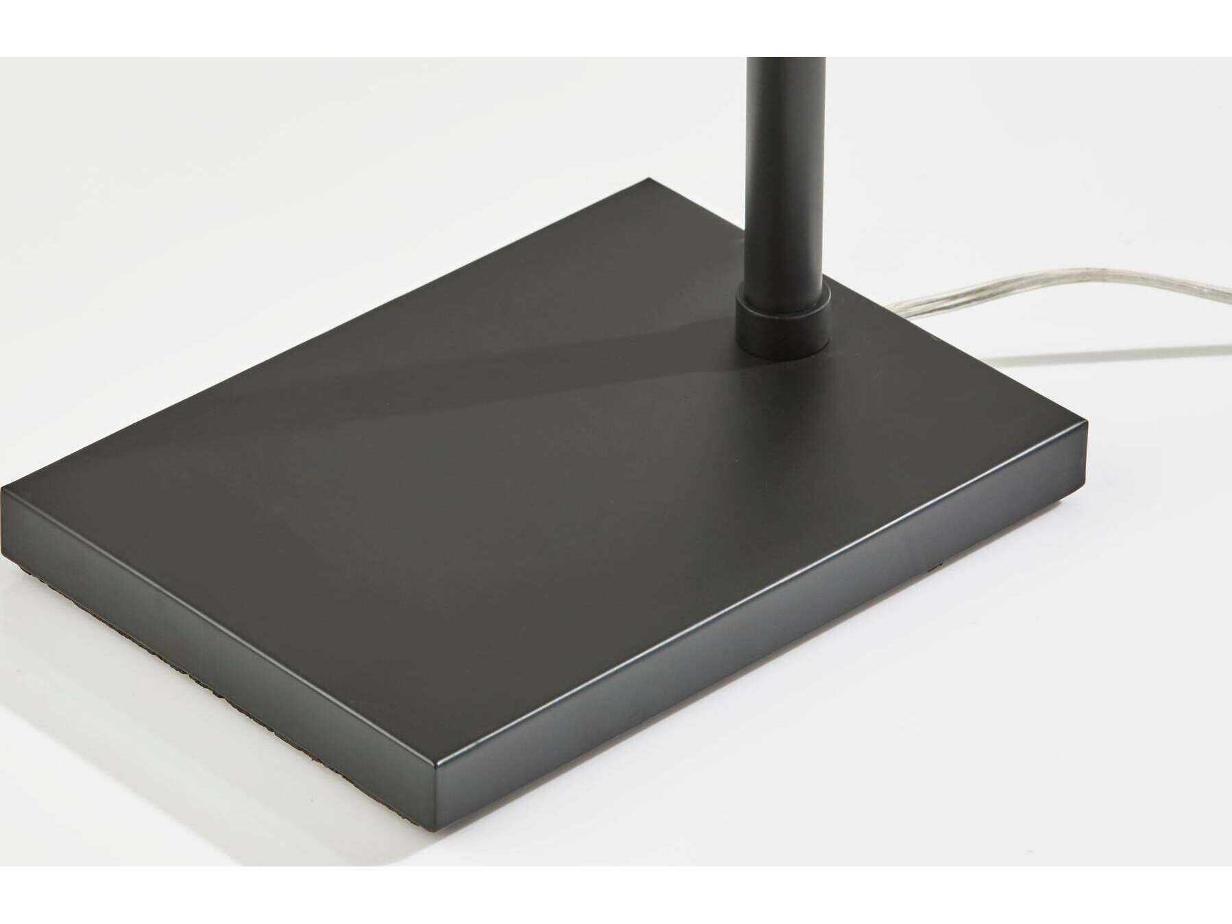 Adesso Dalton Black Smoked Glass Floor Lamp