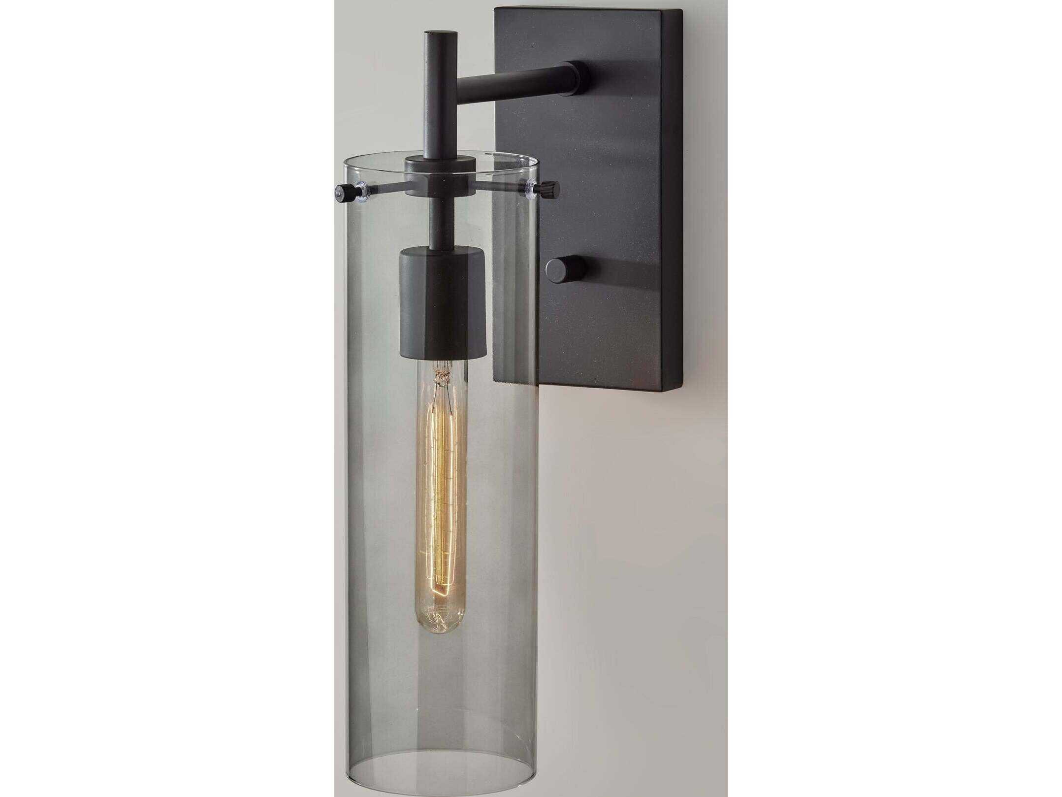 Adesso Dalton Black Wall Sconce