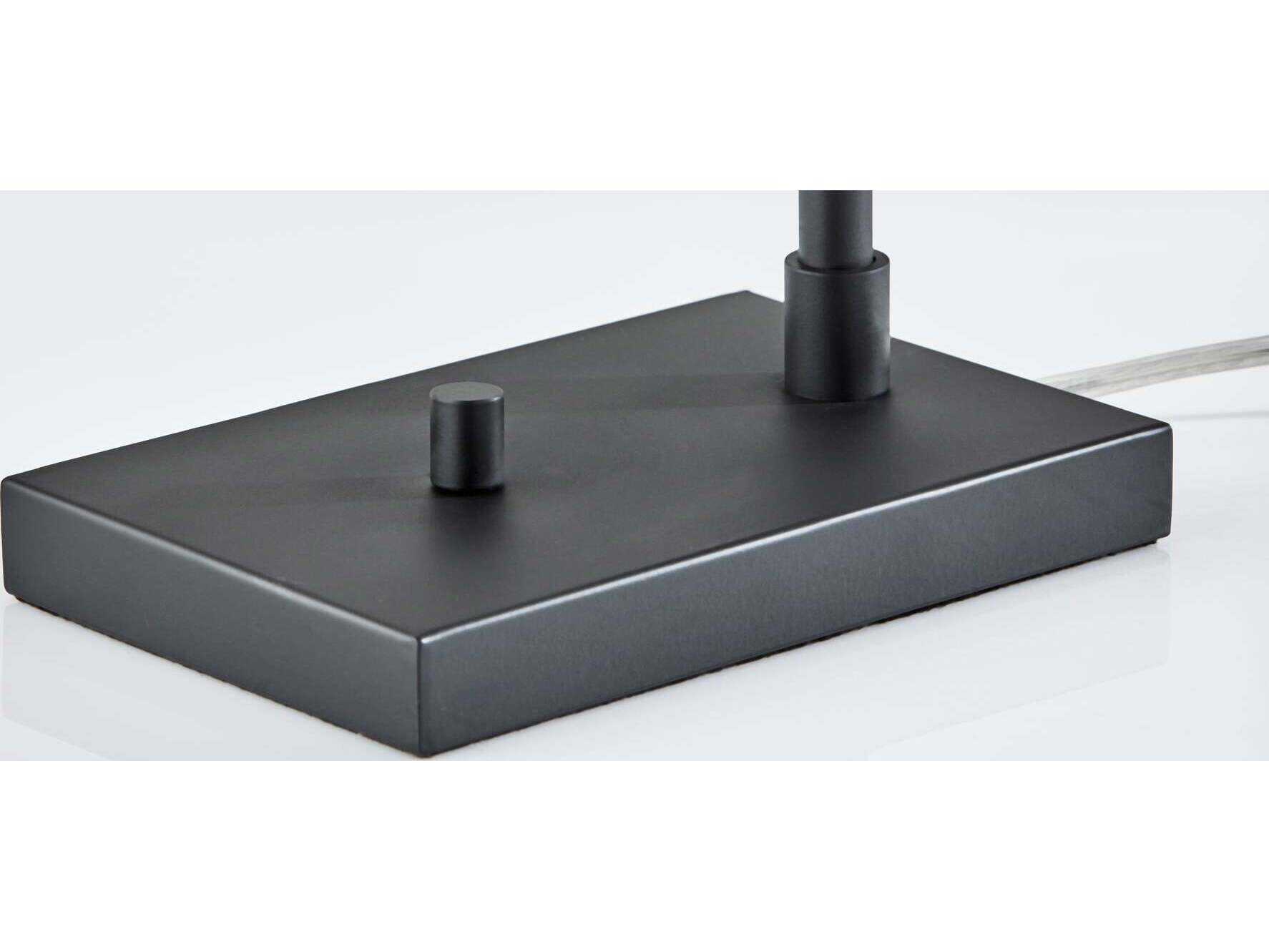 Adesso Dalton Black Smoked Glass Desk Lamp