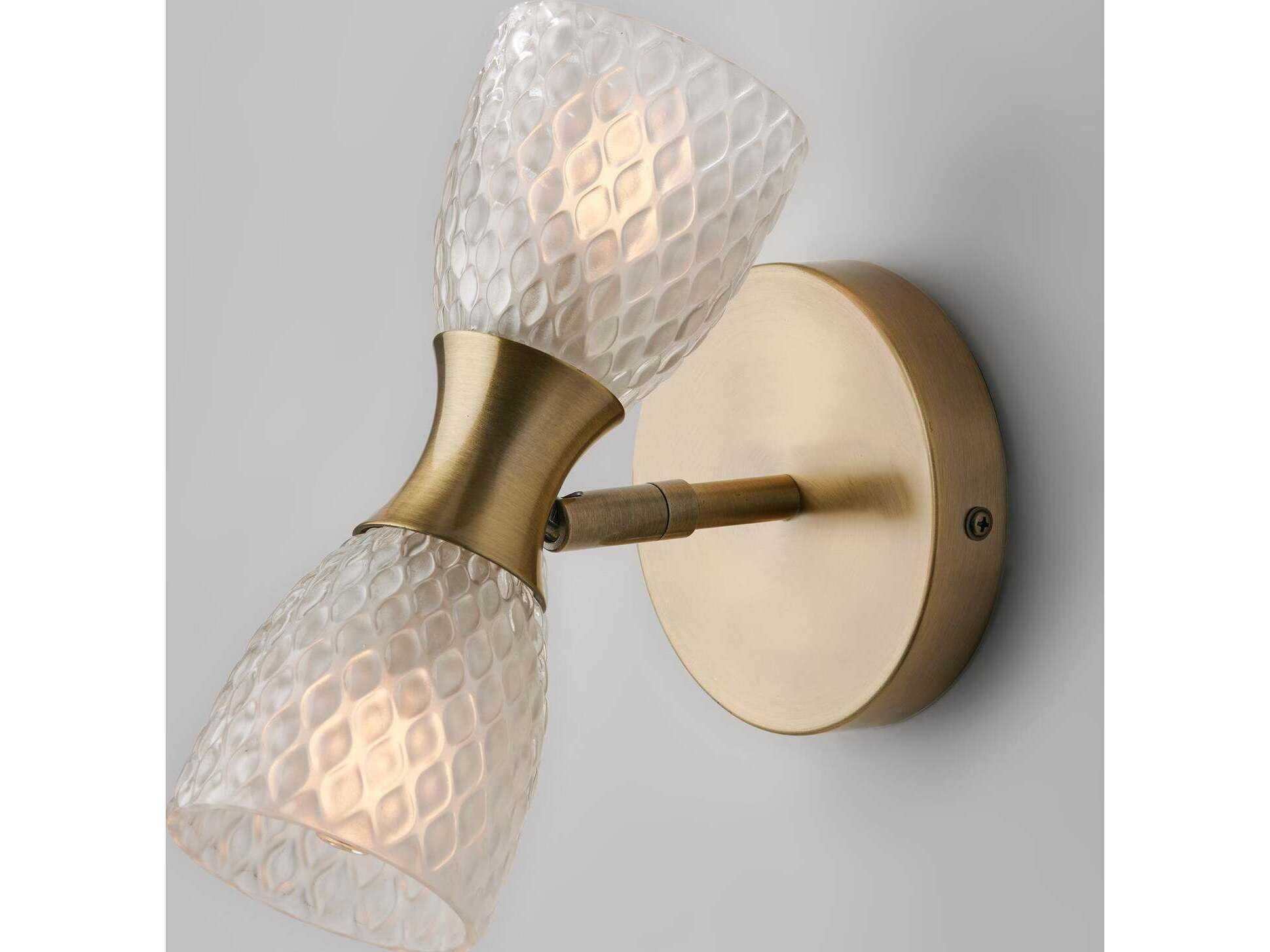 Adesso Nina 2-Light Antique Brass Wall Sconce