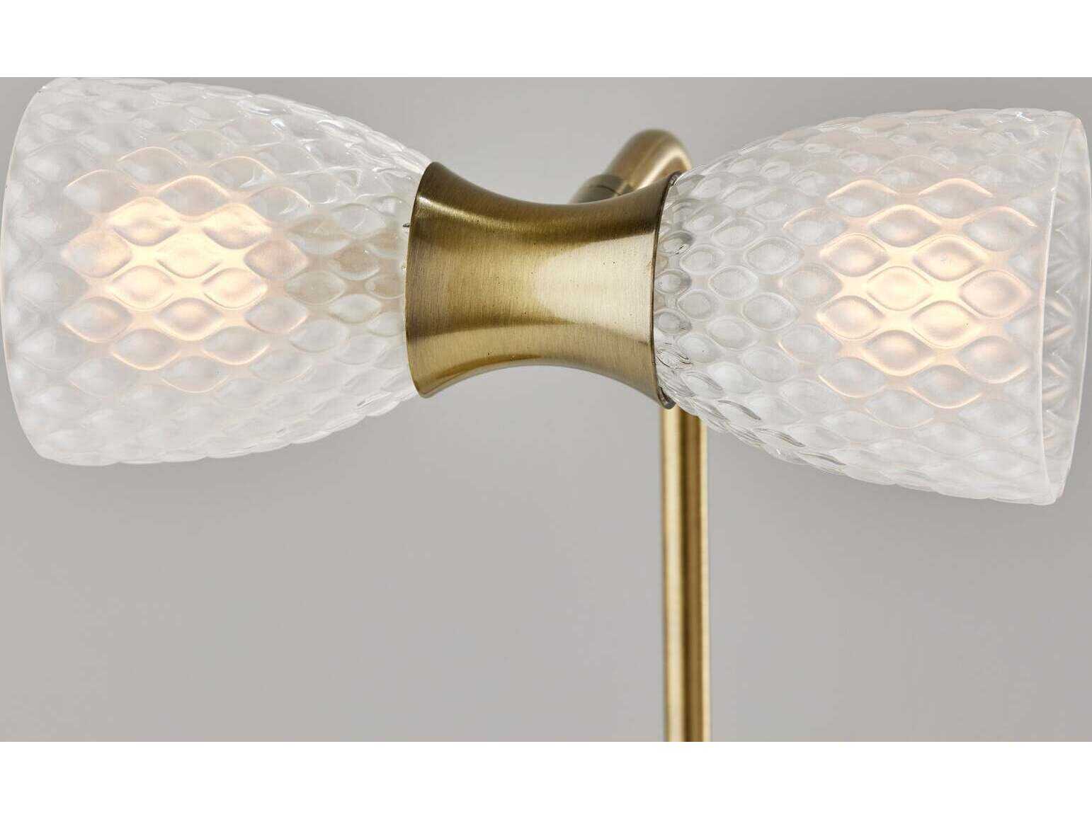 Adesso Nina Antique Brass Textured Milk Glass Desk Lamp