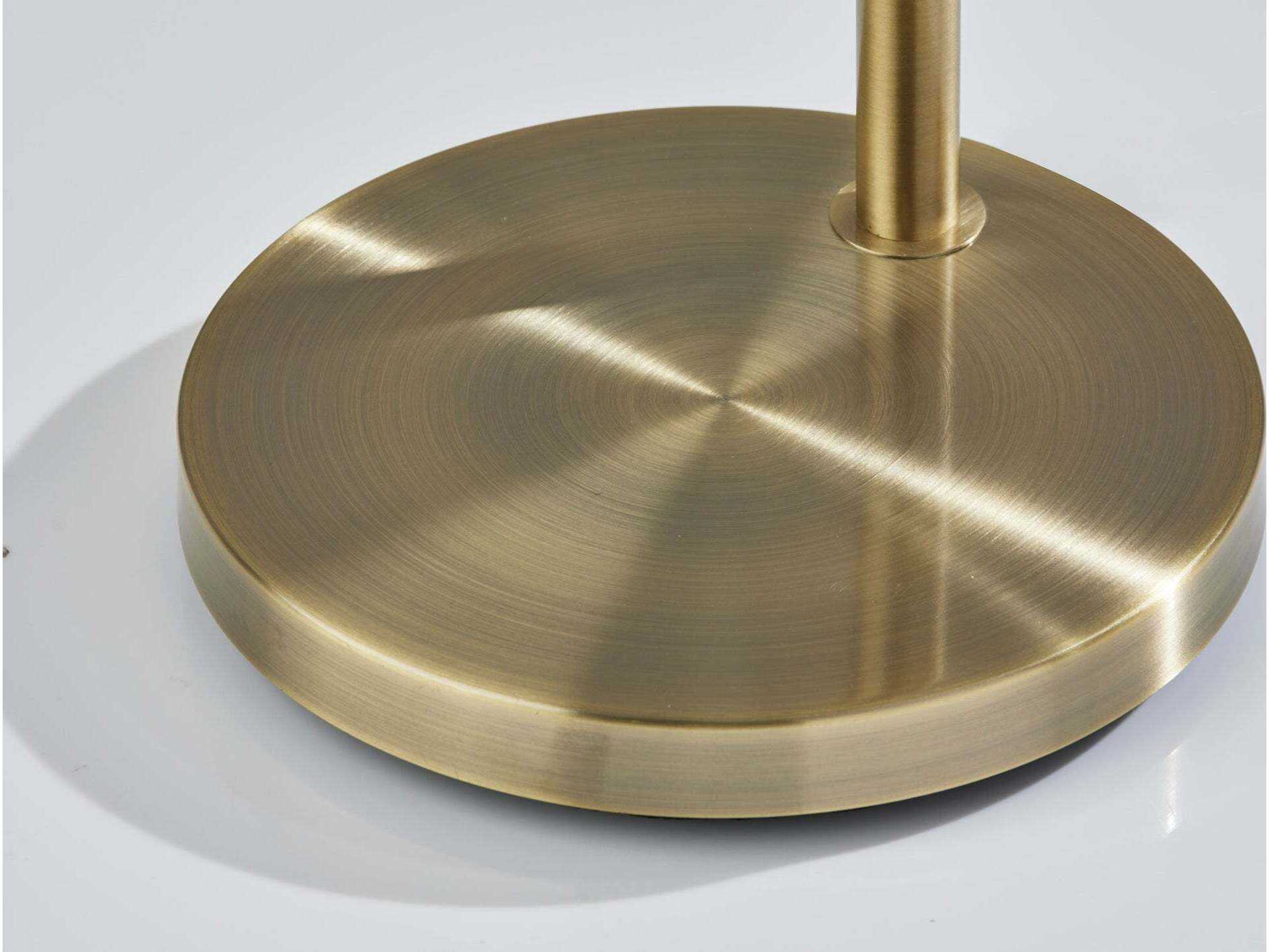 Adesso Kieran Antique Brass Metal Clear Seeded Glass Floor Lamp