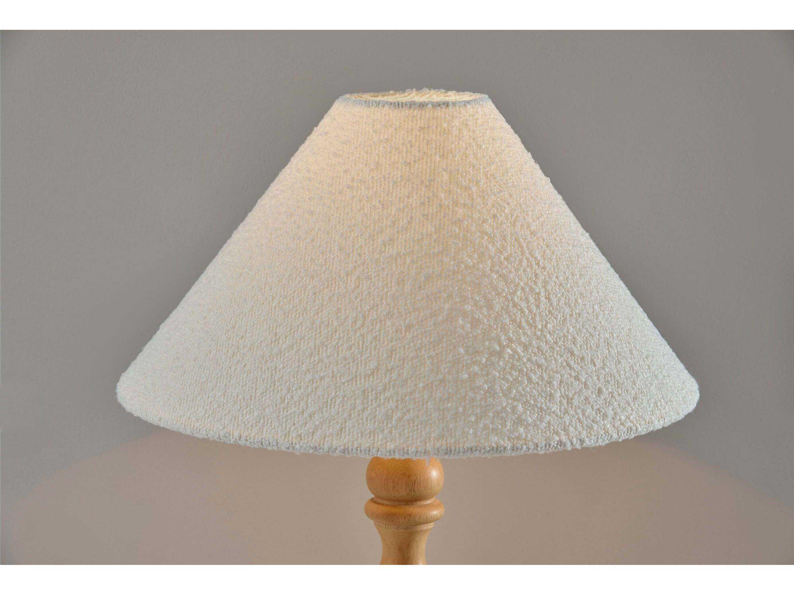 Adesso Rigby Natural White Boucle Fabric Wood Traditional Buffet Lamp