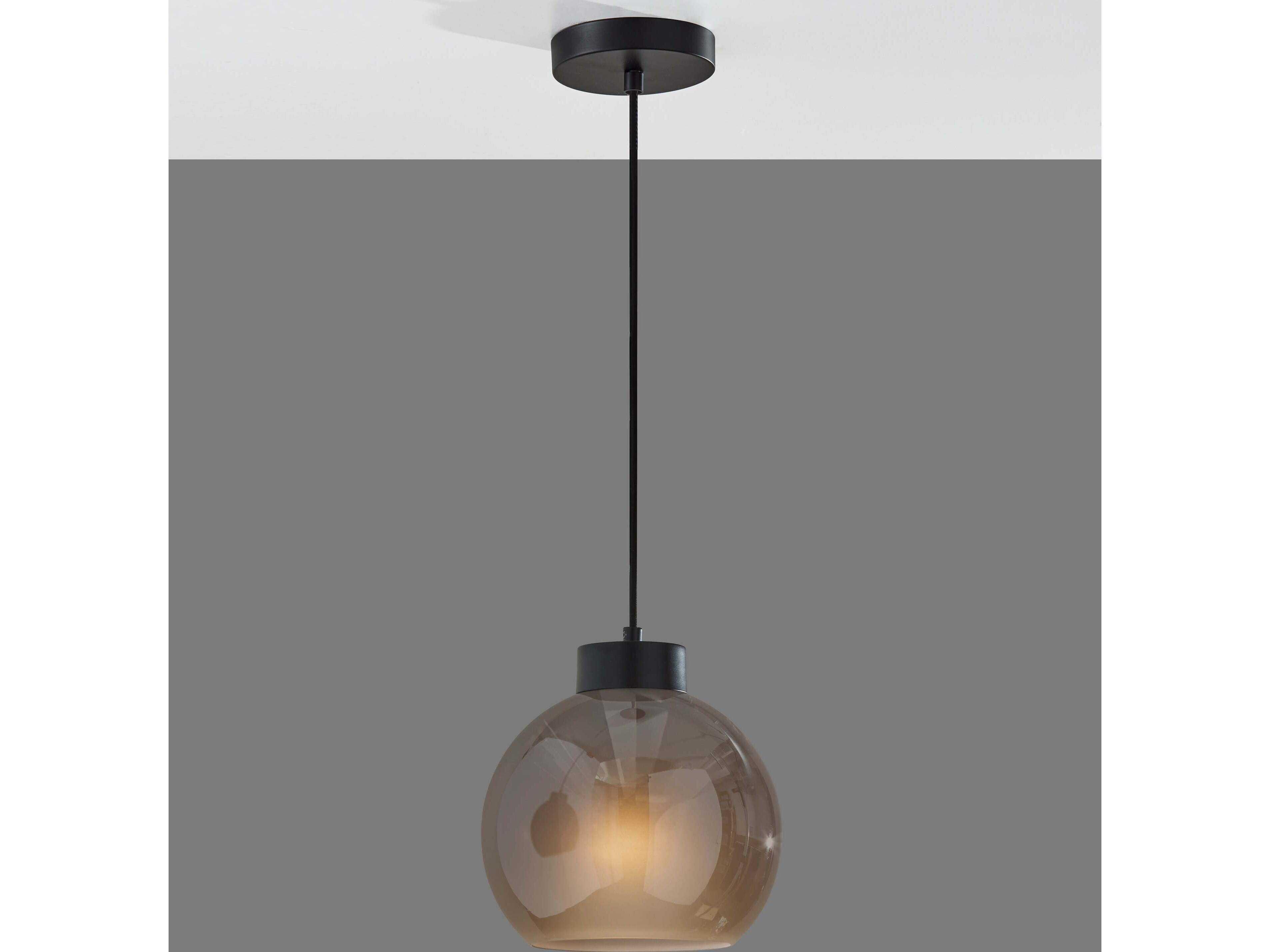 Adesso Atticus Black Globe Mini Pendant