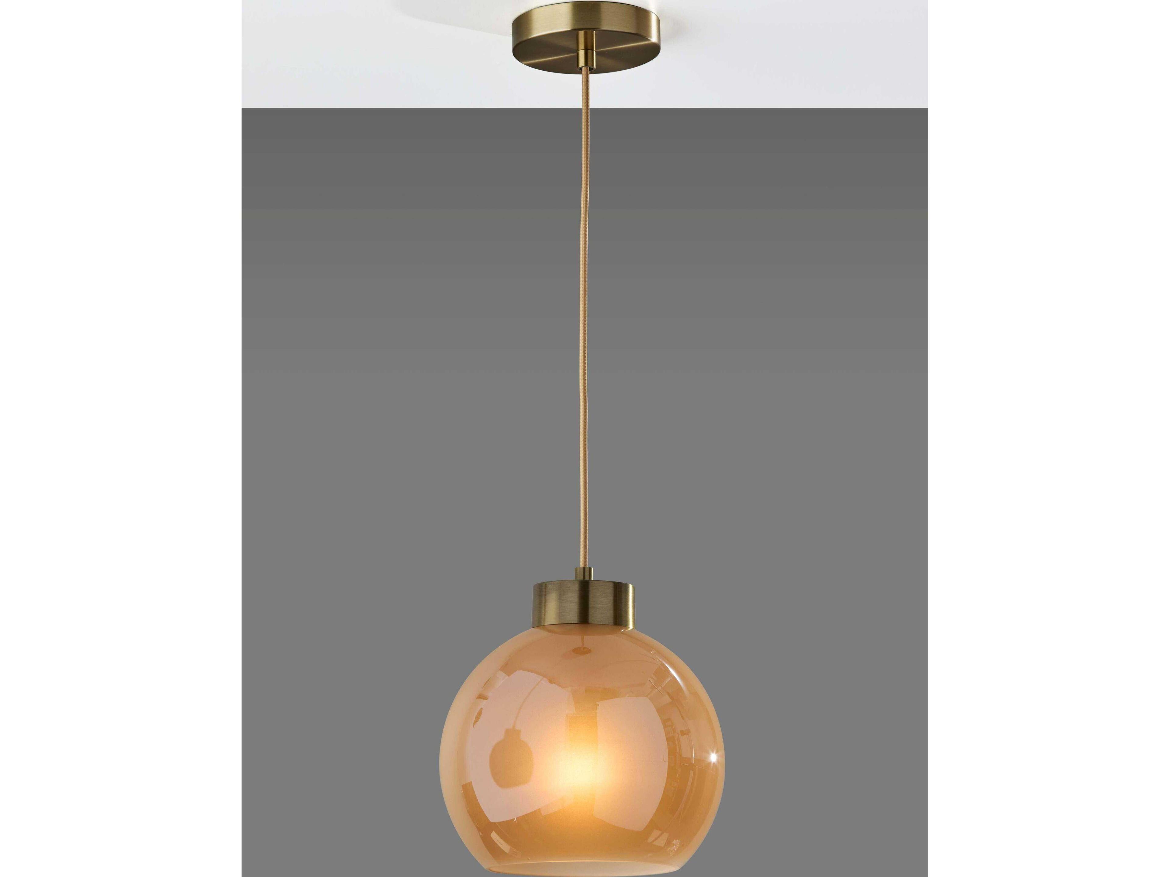 Adesso Atticus Antique Brass Globe Mini Pendant