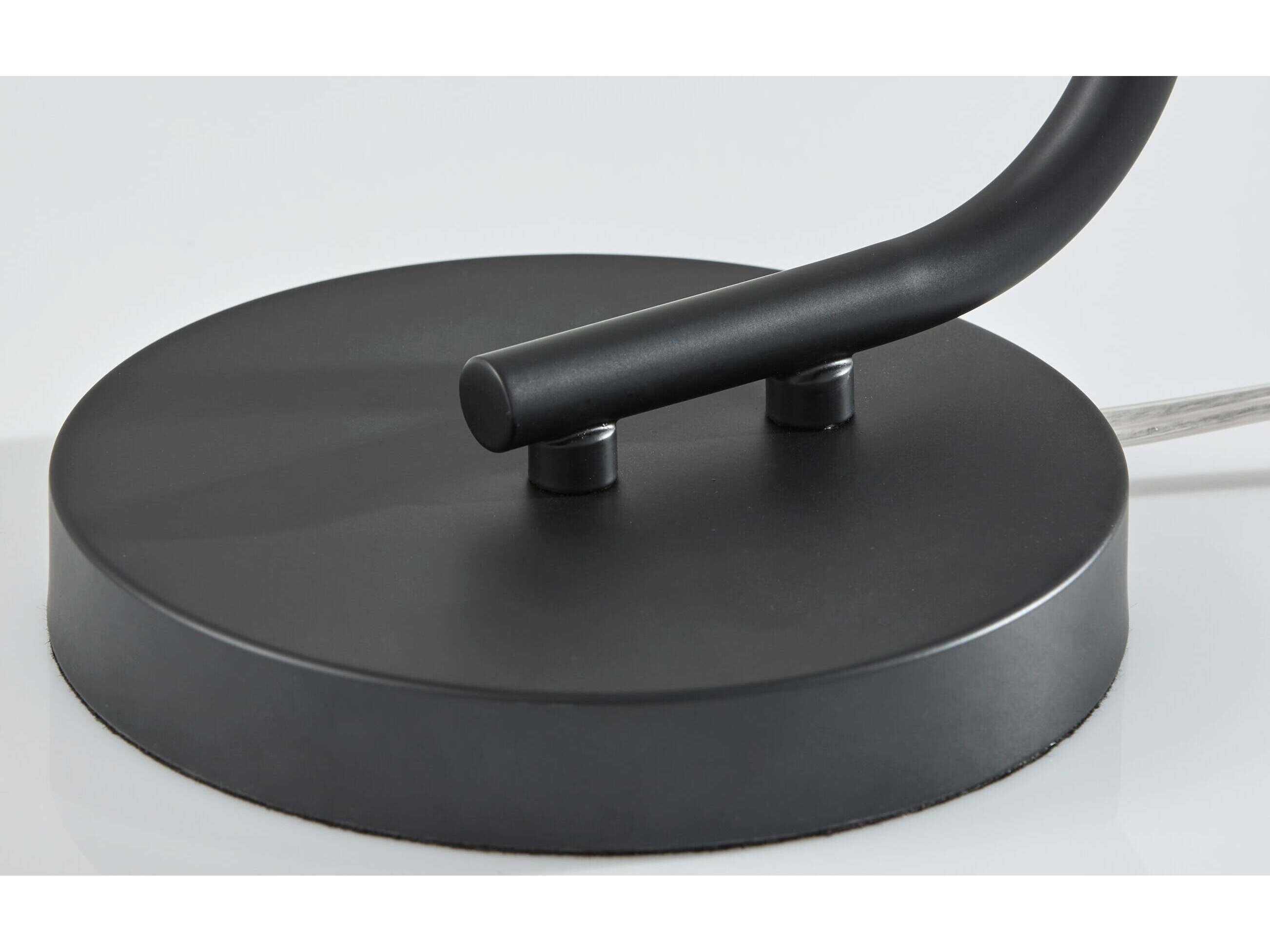 Adesso Atticus Black Smoked Glosted Glass Table Lamp