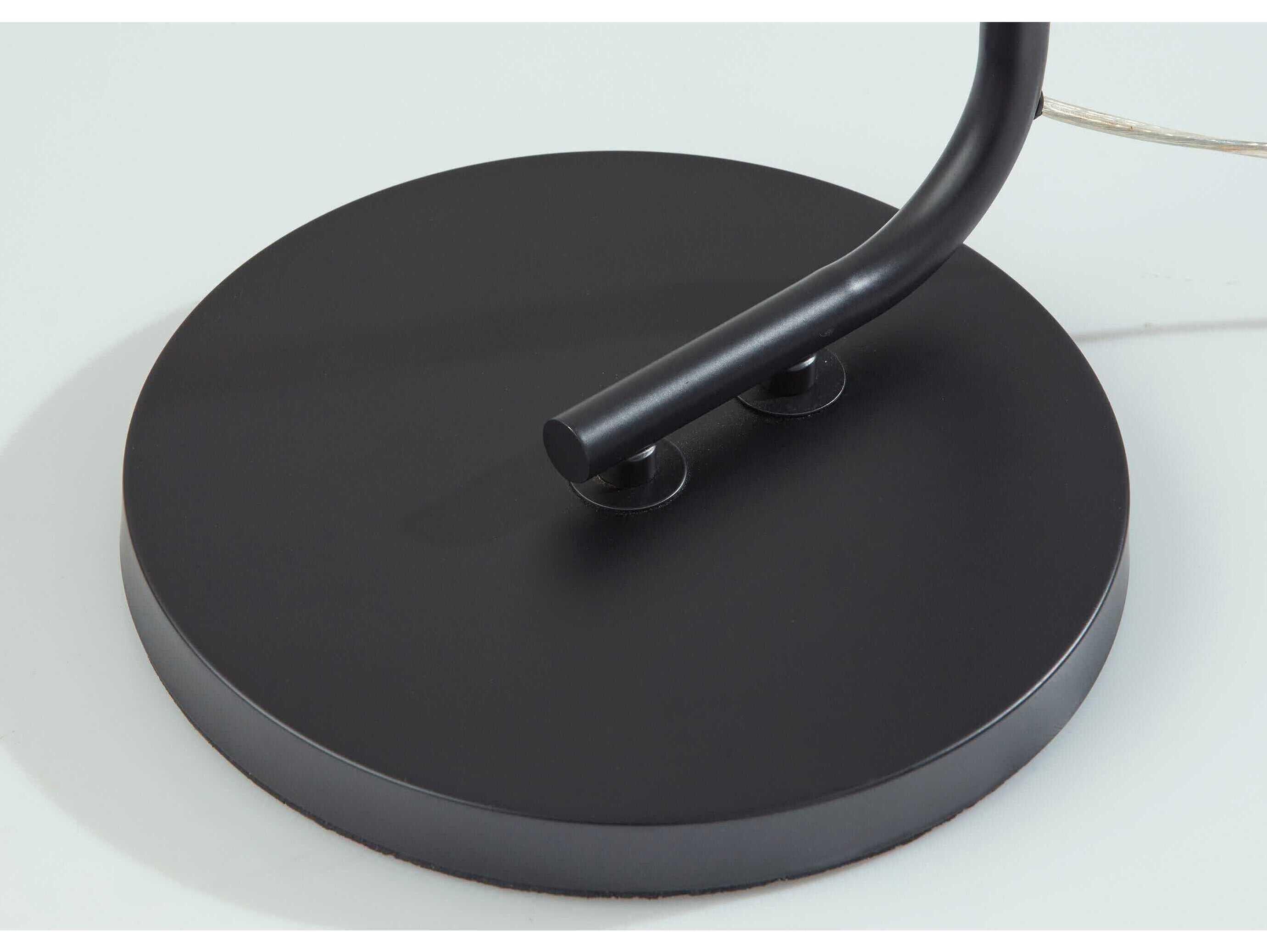 Adesso Atticus Black Smoked Glosted Glass Floor Lamp