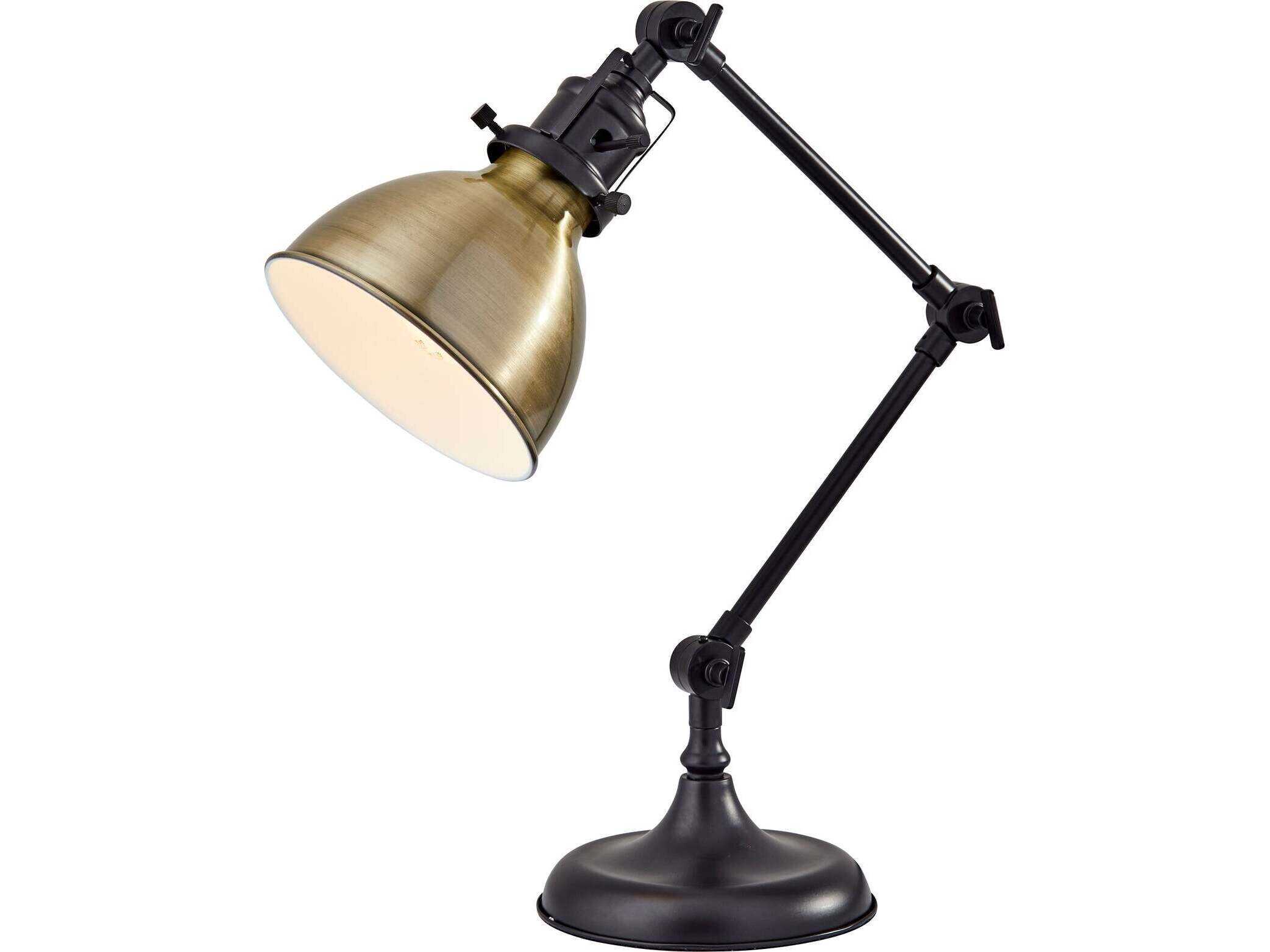 Adesso Alden Antique Bronze Brass Metal Desk Lamp