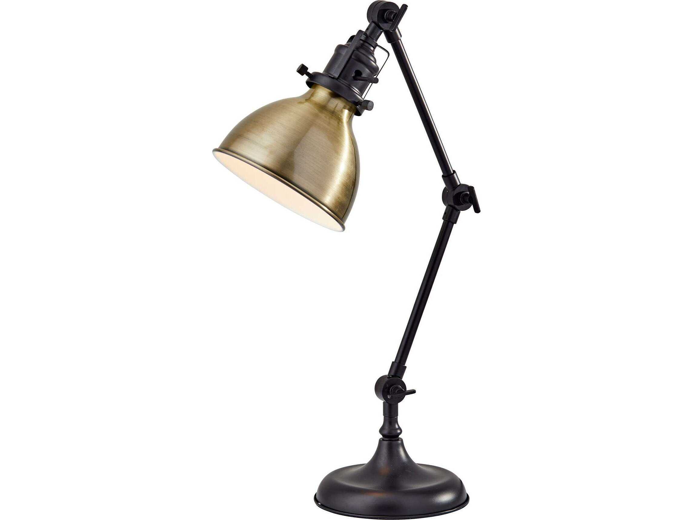 Adesso Alden Antique Bronze Brass Metal Desk Lamp
