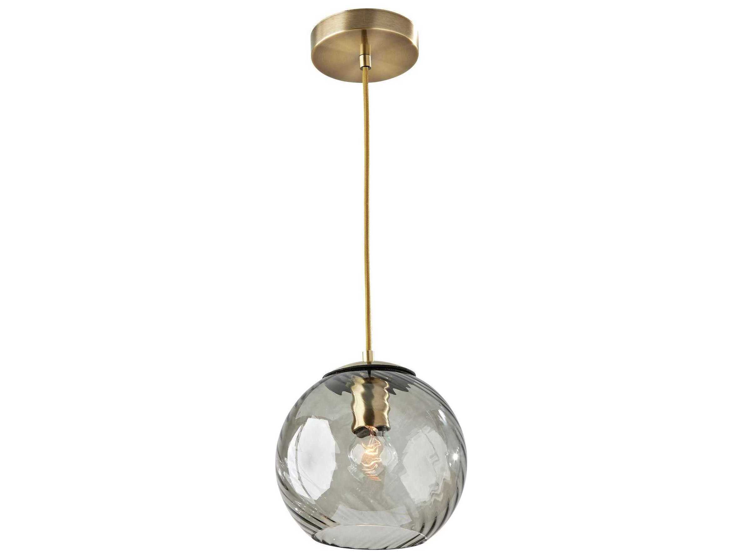 Adesso Camden Antique Brass Globe Mini Pendant