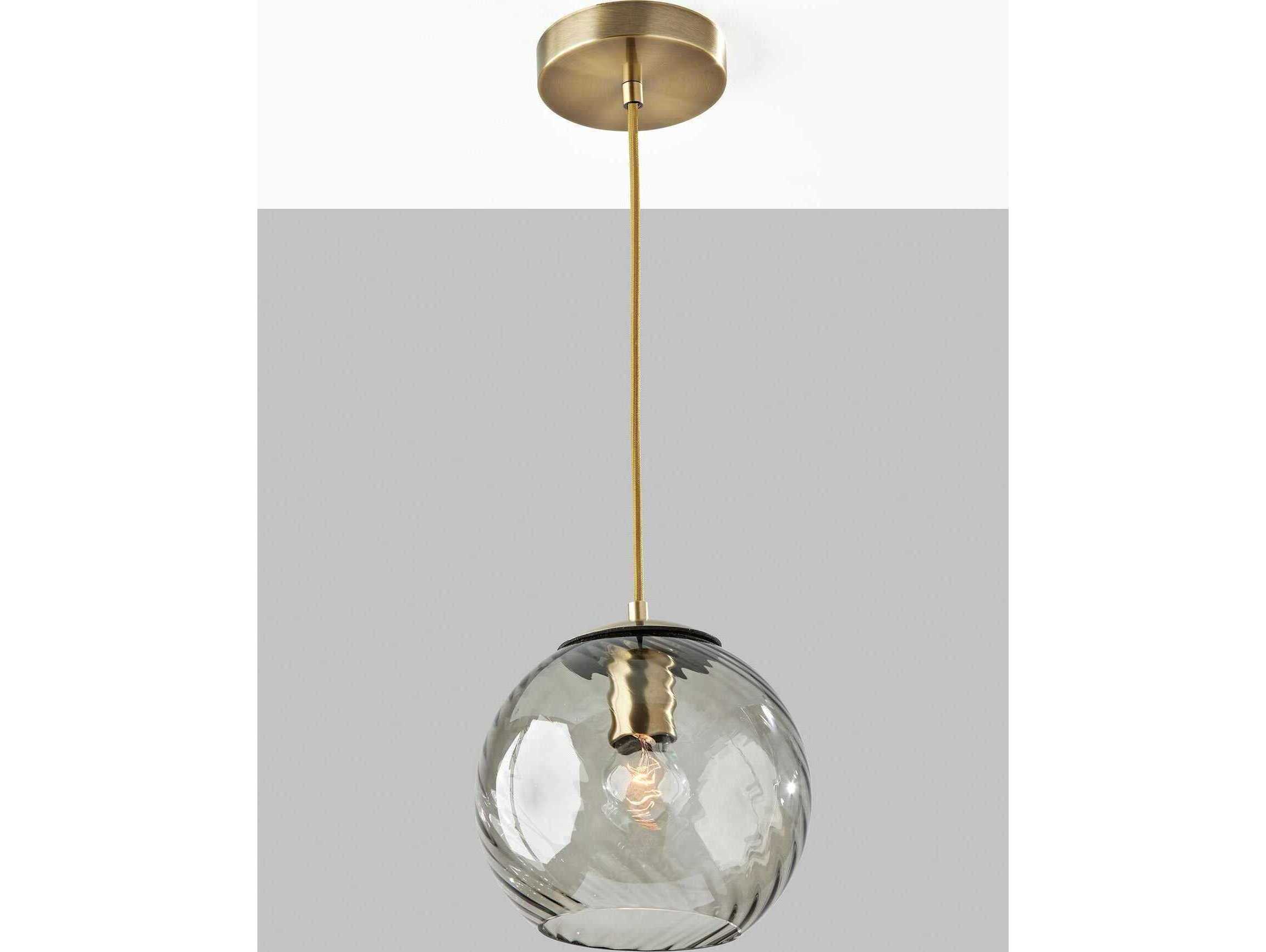Adesso Camden Antique Brass Globe Mini Pendant