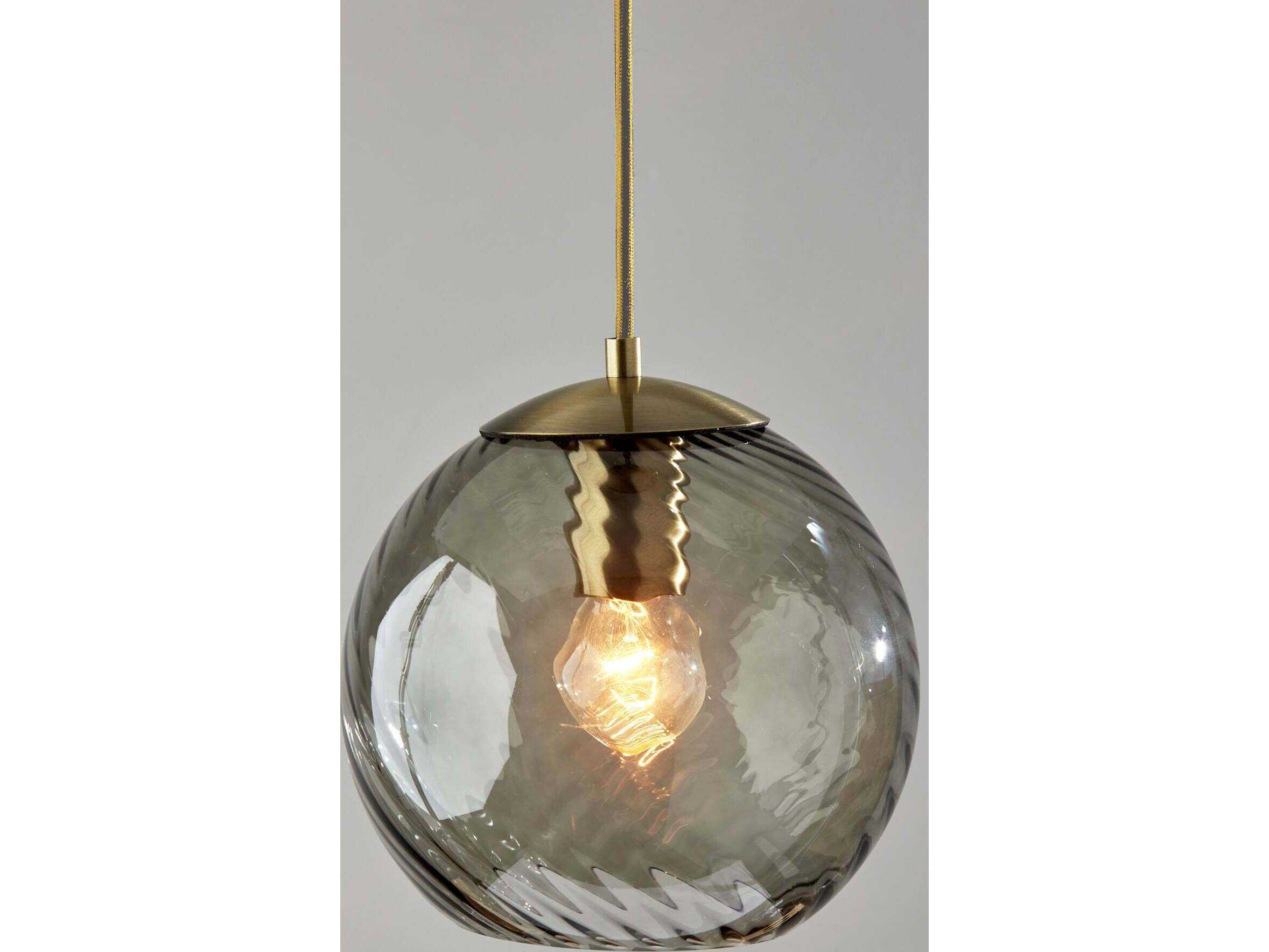 Adesso Camden Antique Brass Globe Mini Pendant