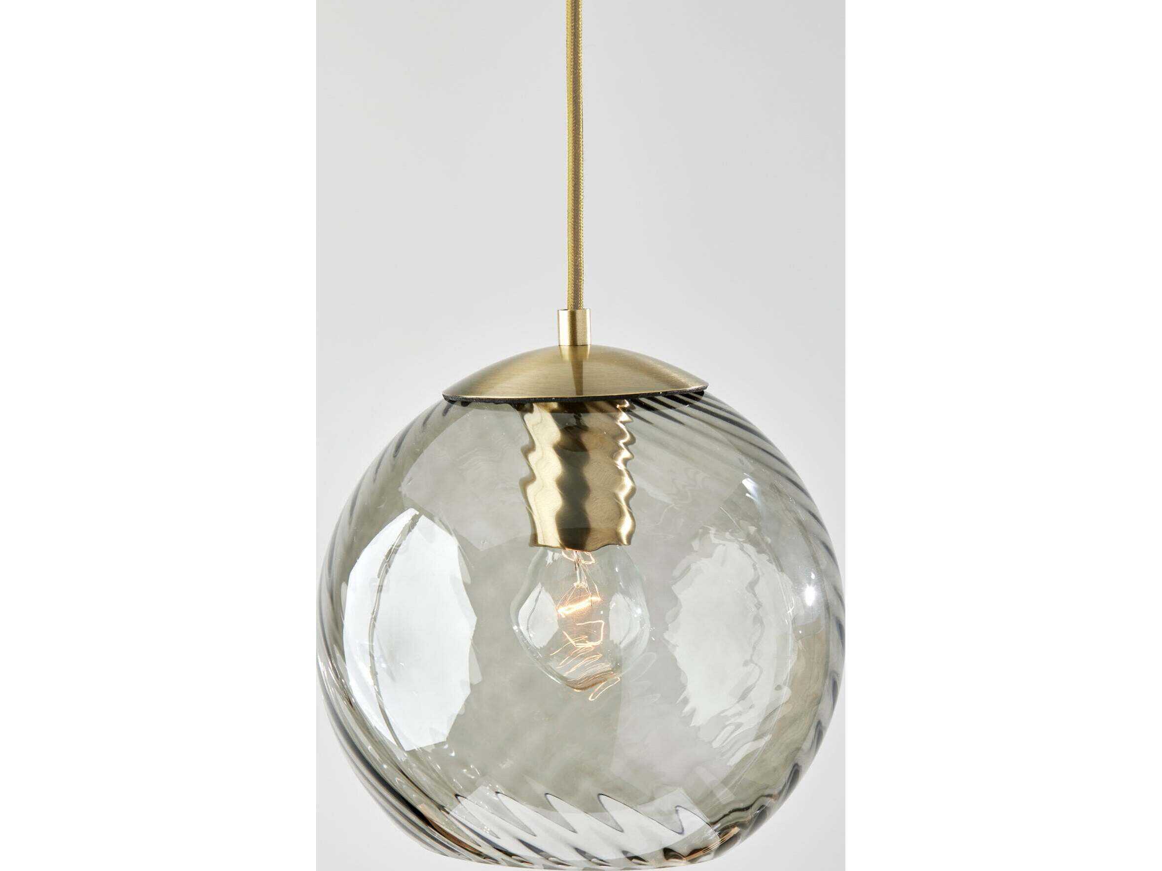 Adesso Camden Antique Brass Globe Mini Pendant