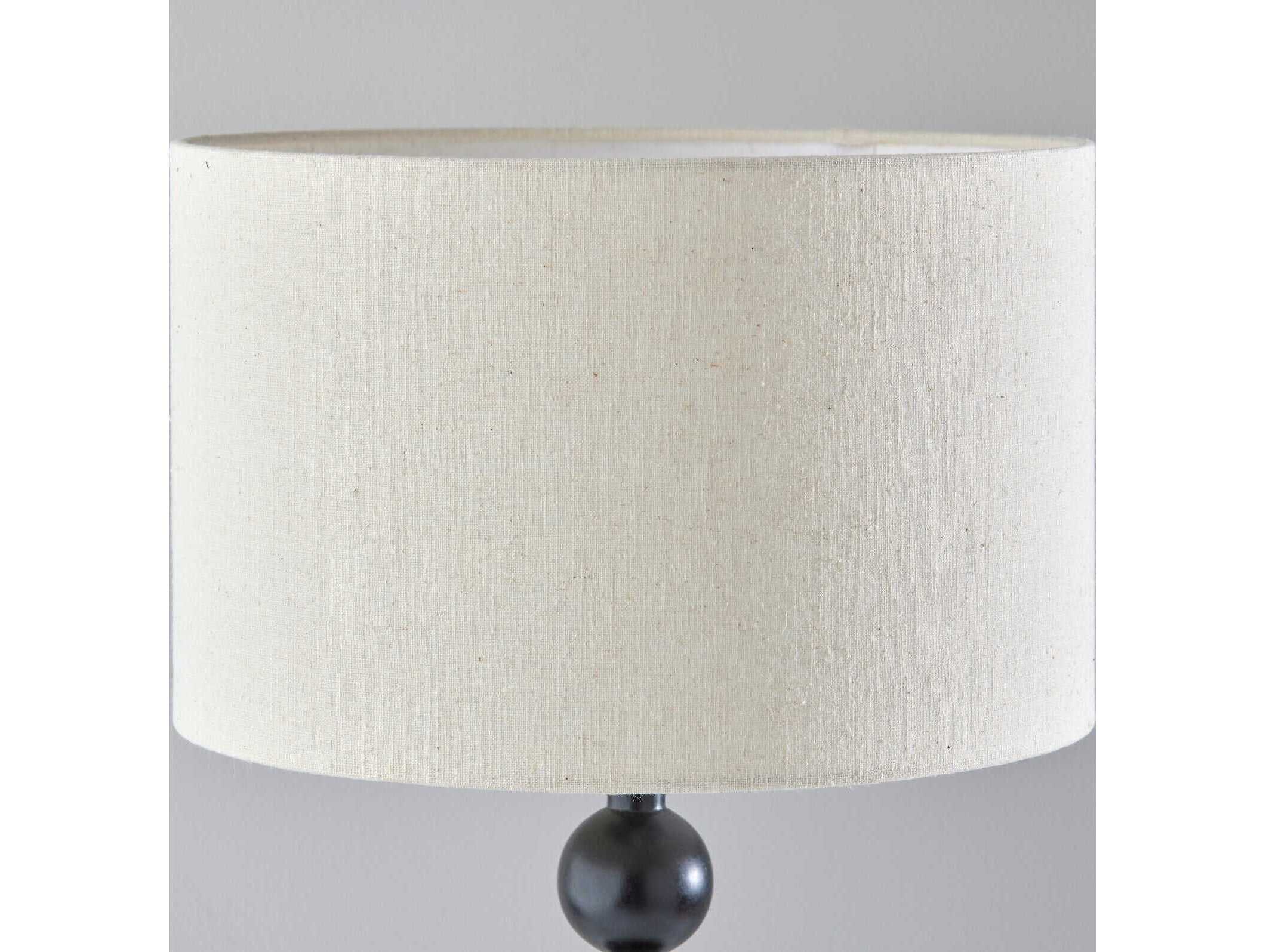 Adesso Orchard Wood Cream Linen Fabric Black Buffet Lamp