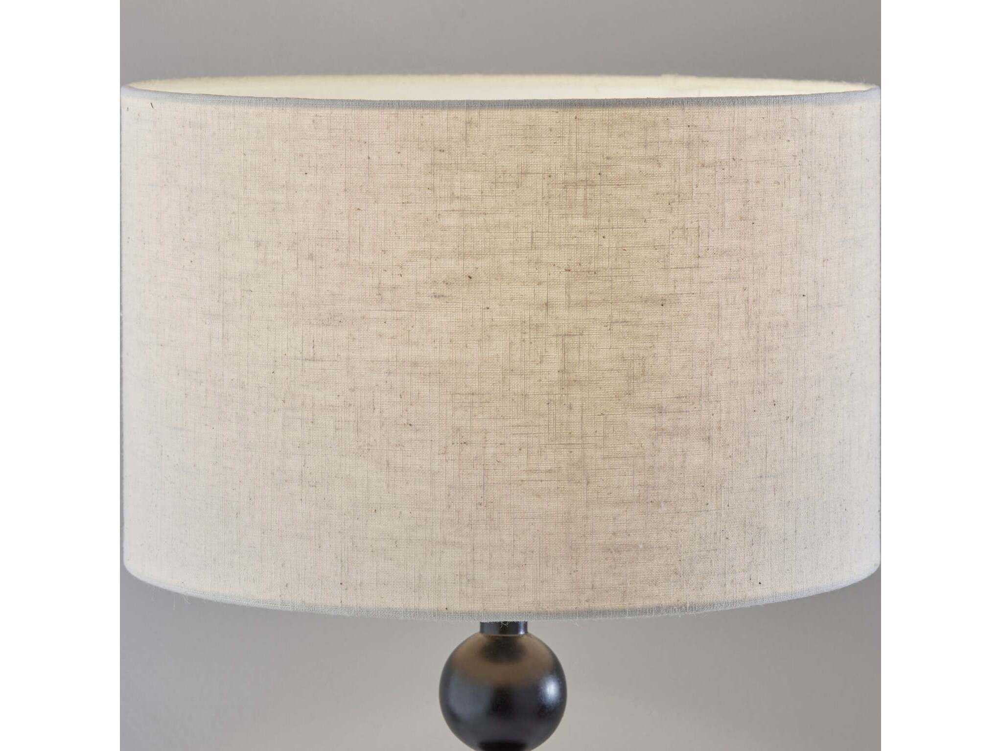 Adesso Orchard Wood Cream Linen Fabric Black Buffet Lamp