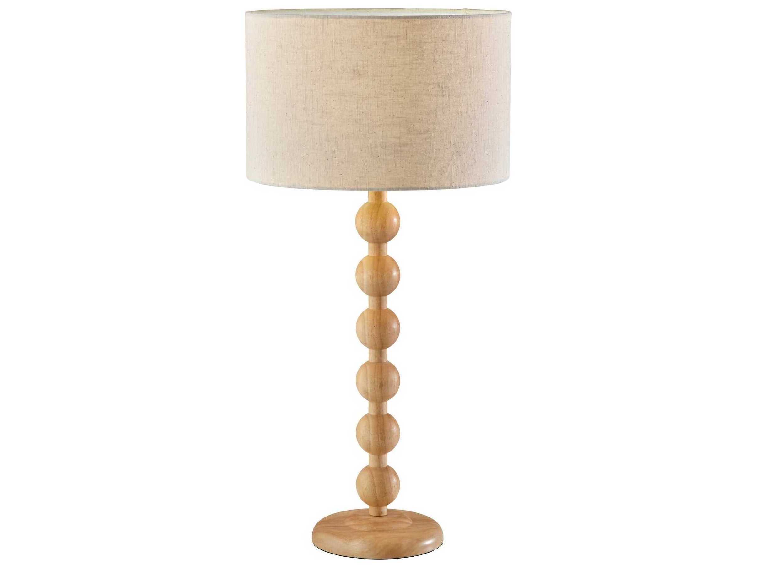 Adesso Orchard Wood Cream Linen Fabric Brown Buffet Lamp