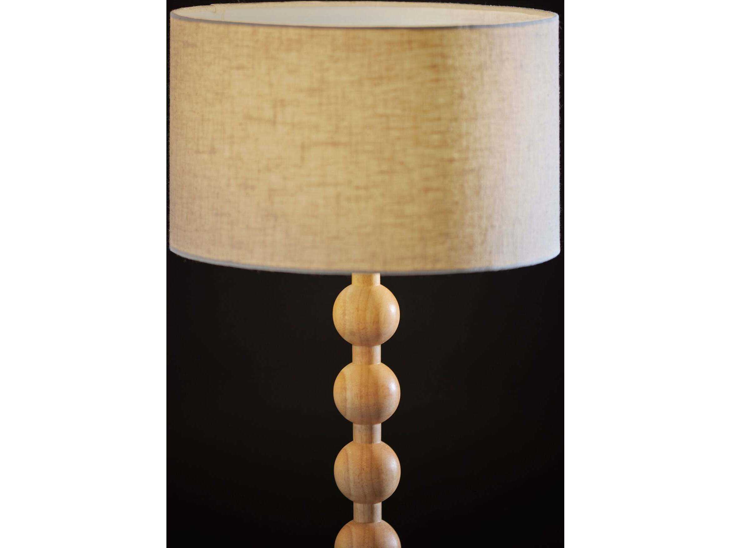 Adesso Orchard Wood Cream Linen Fabric Brown Buffet Lamp