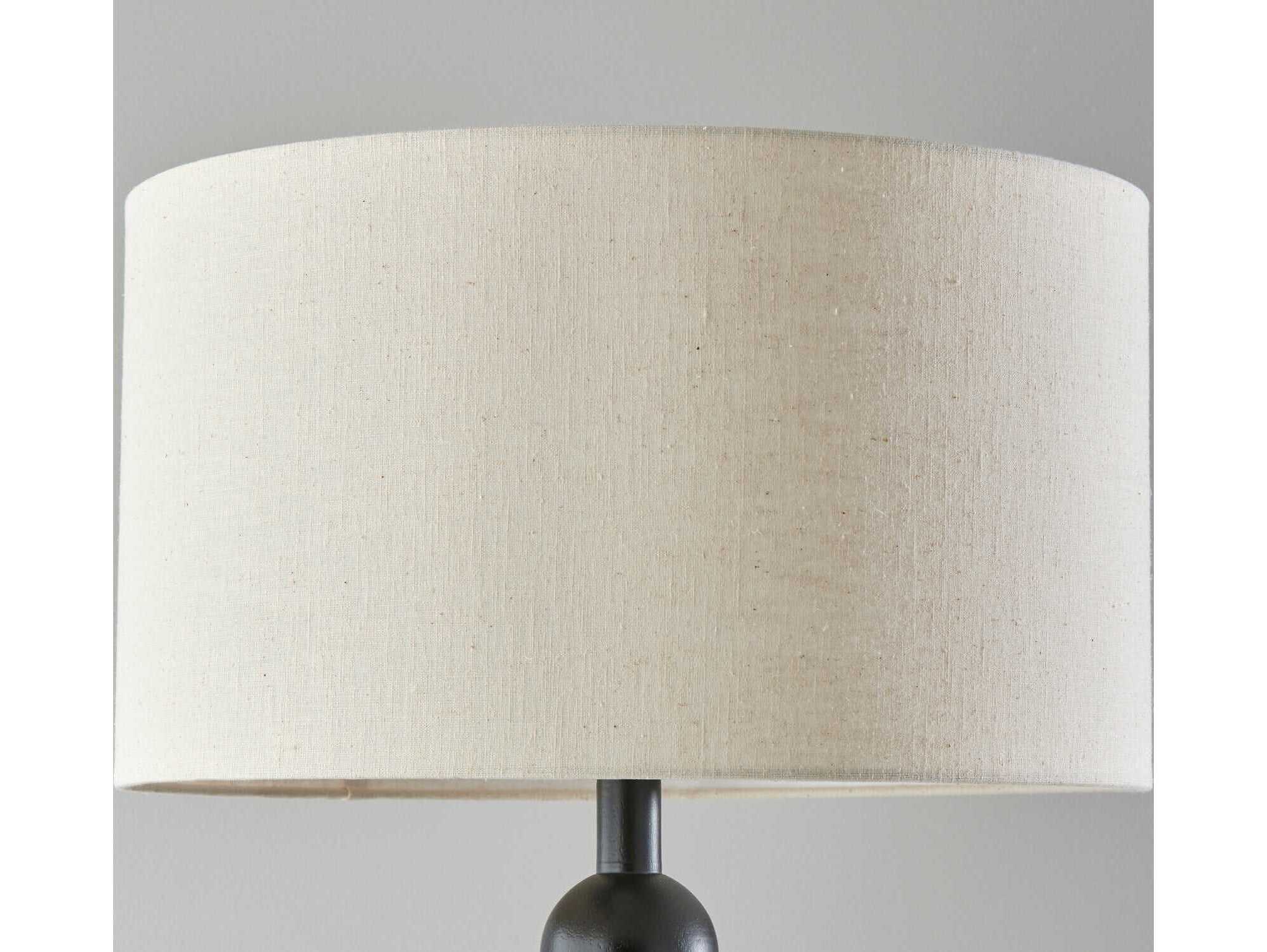 Adesso Orchard Black Cream Linen Fabric Floor Lamp