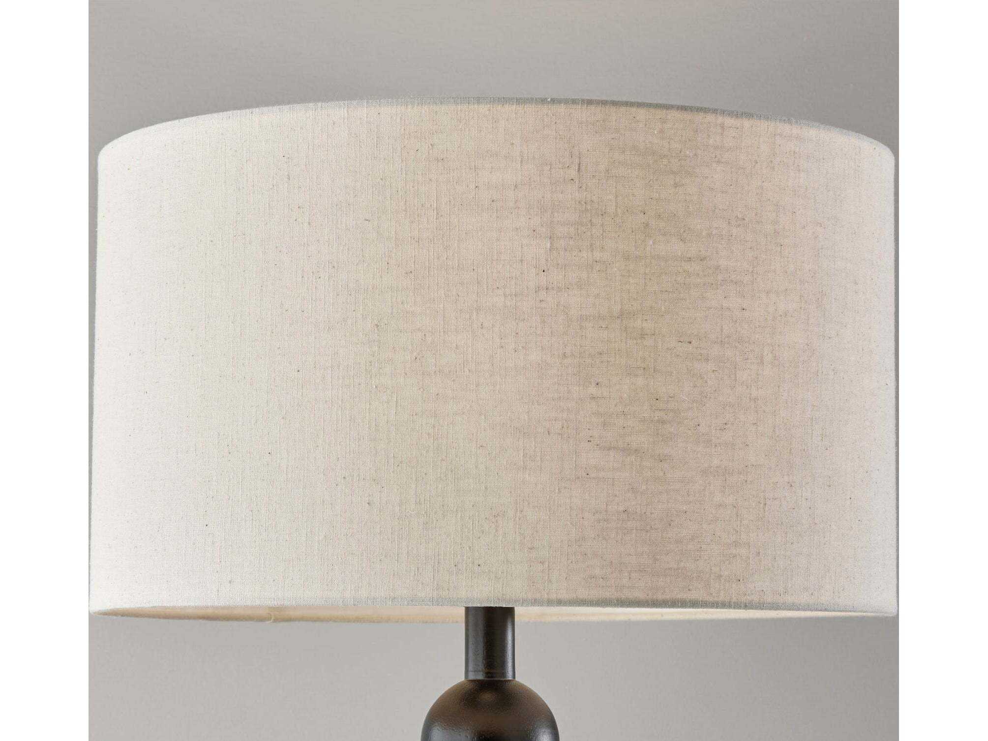 Adesso Orchard Black Cream Linen Fabric Floor Lamp