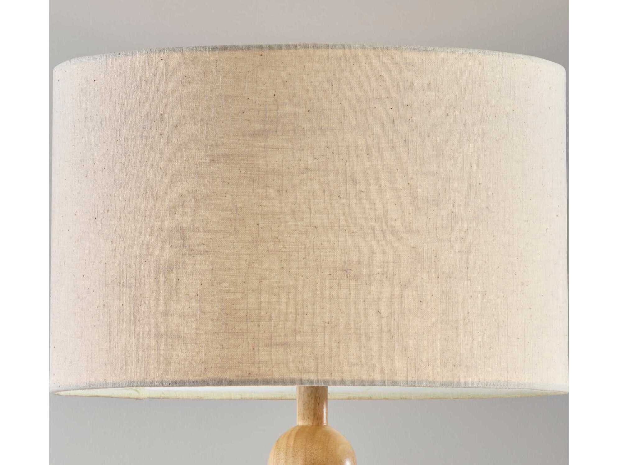 Adesso Orchard Wood Cream Linen Fabric Brown Floor Lamp