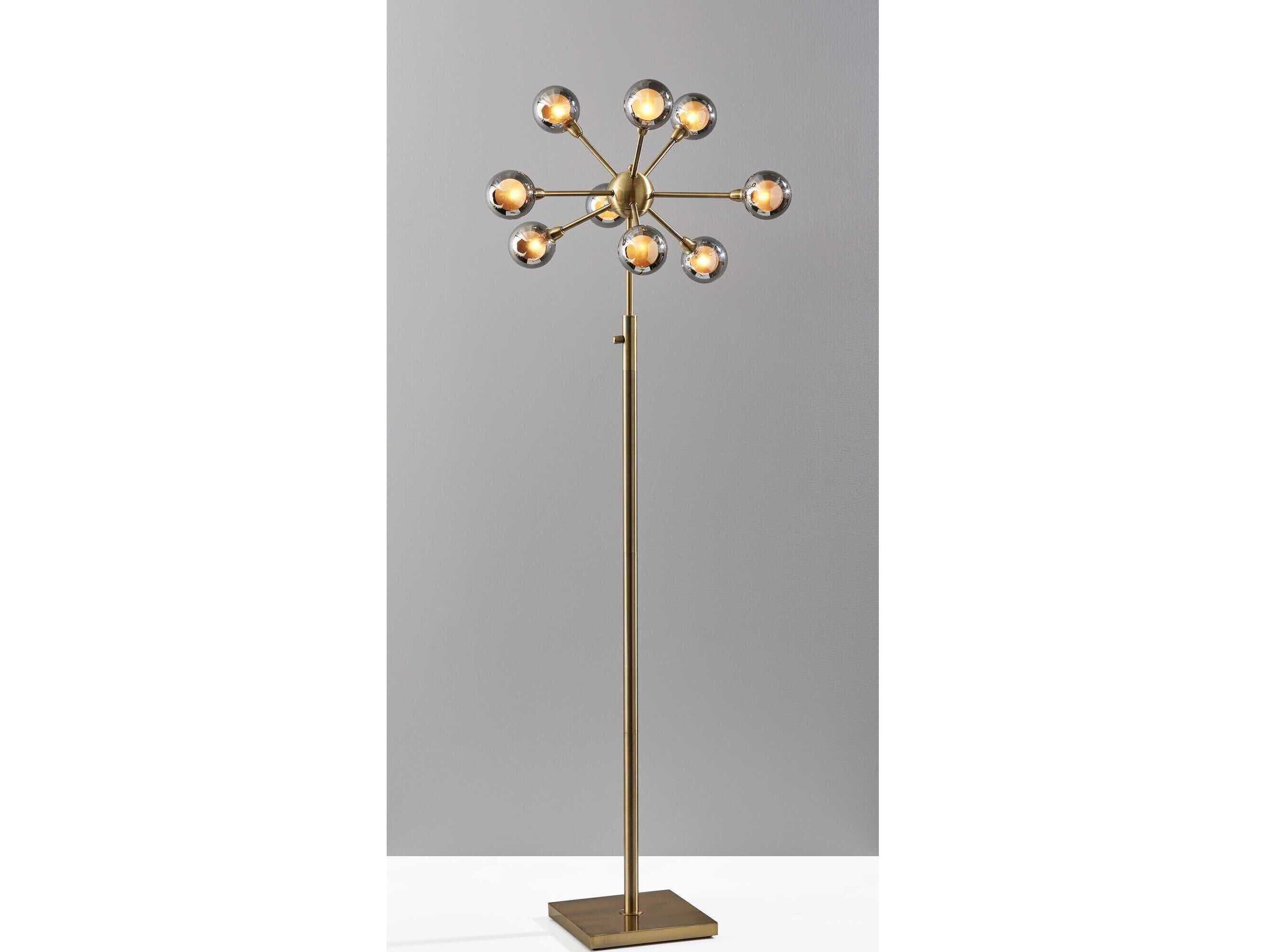 Adesso Starling Antique Brass Floor Lamp