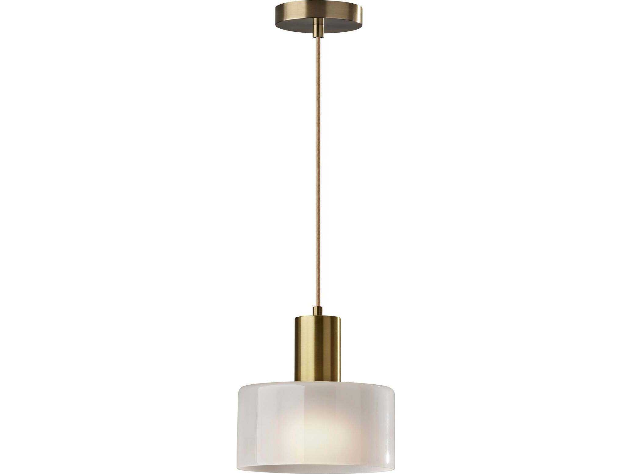 Adesso Rhodes Antique Brass Drum Mini Pendant